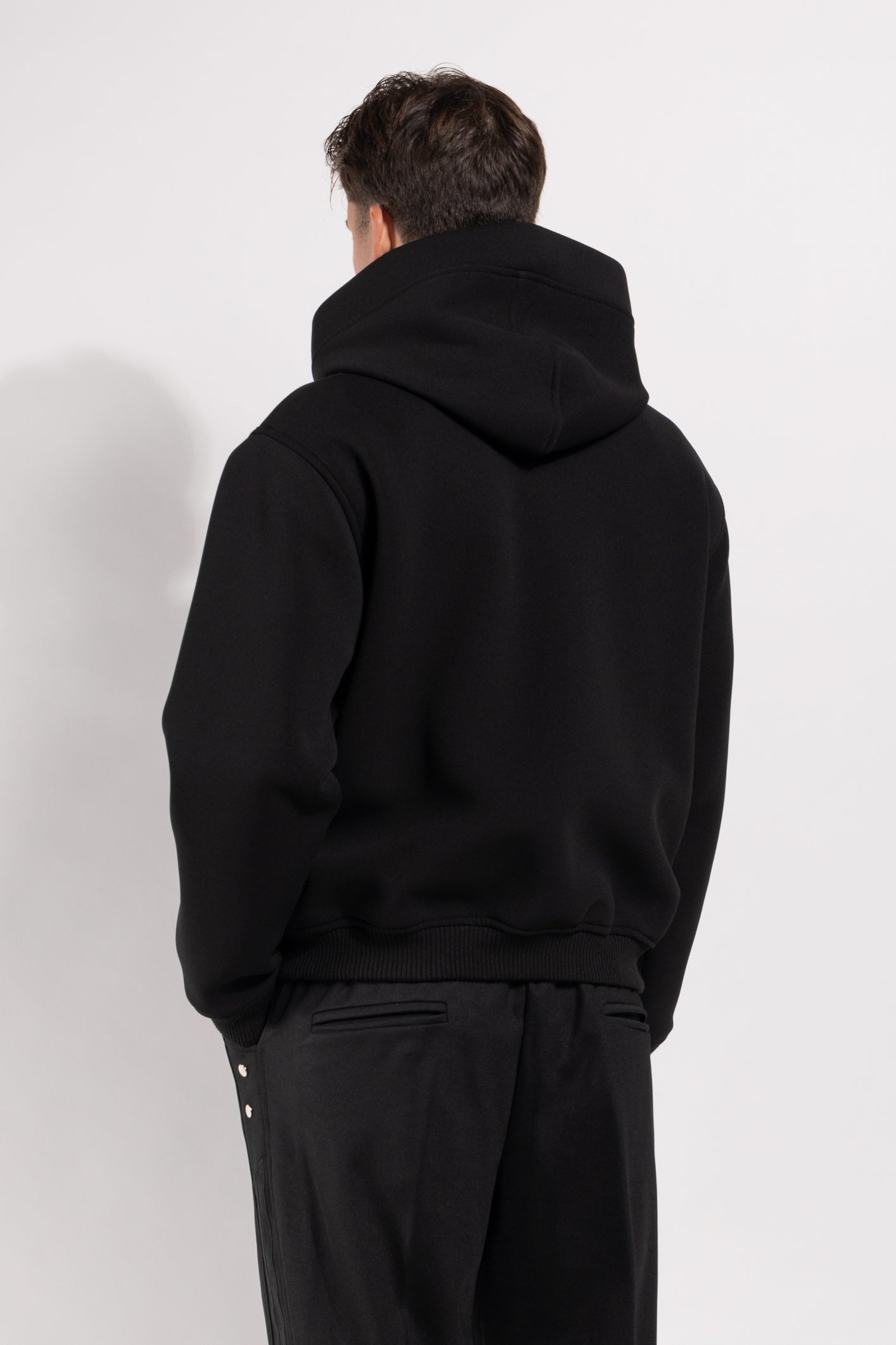 Giubbotto Gavroche con alamari metallici e cappuccio