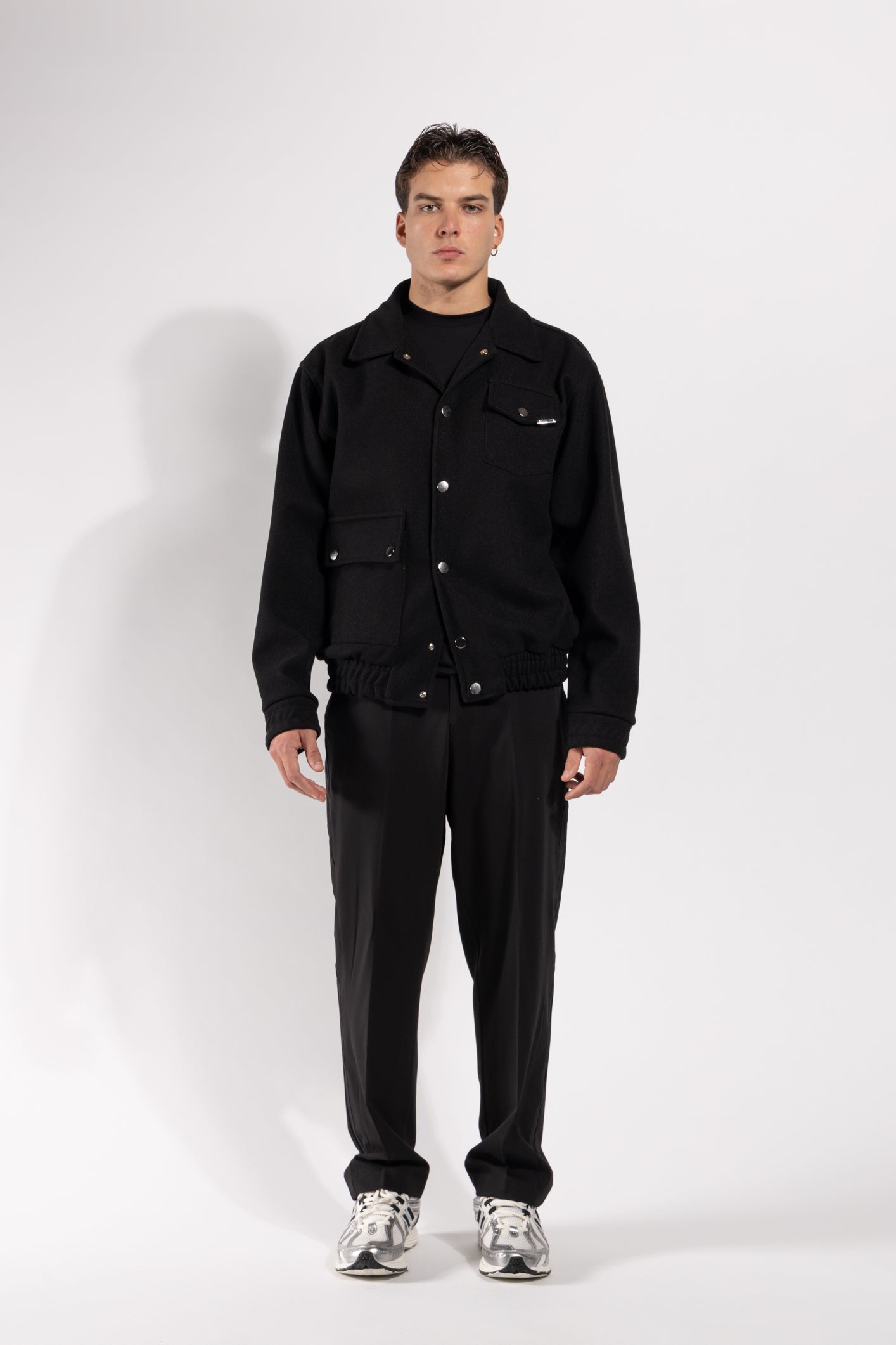 Giubbotto Gavroche in misto lana con bottoni automatici