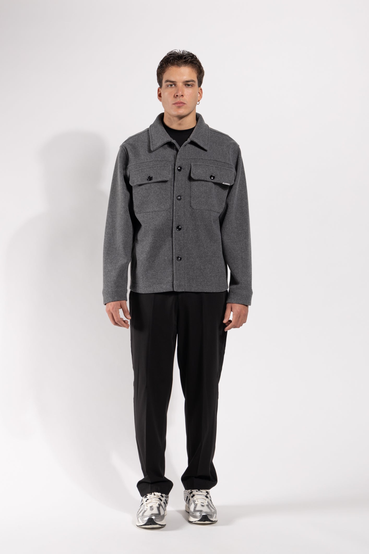 Giubbotto Gavroche in misto lana con tasche applicate