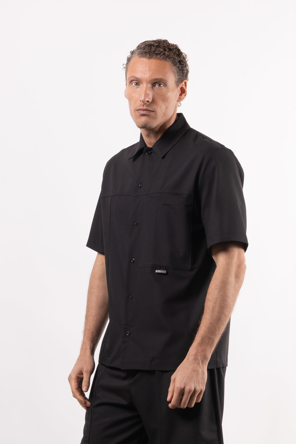 Camicia in viscosa con tasca oversize