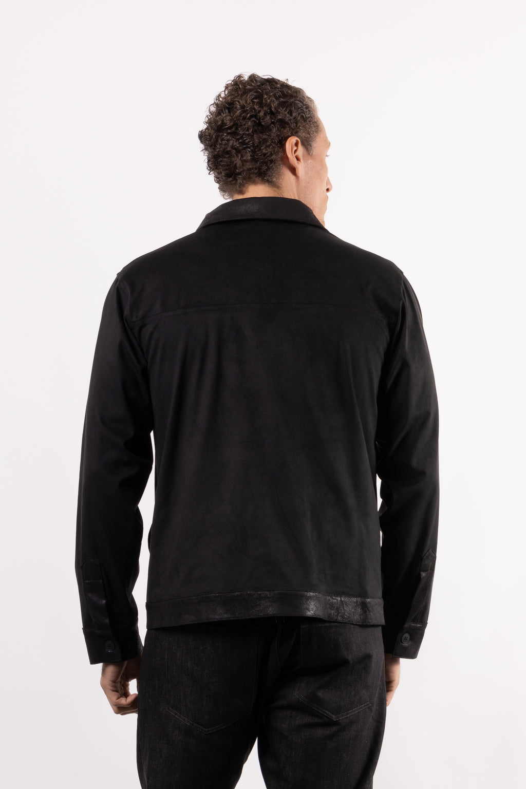 Giacca in suede con inserti in pelle