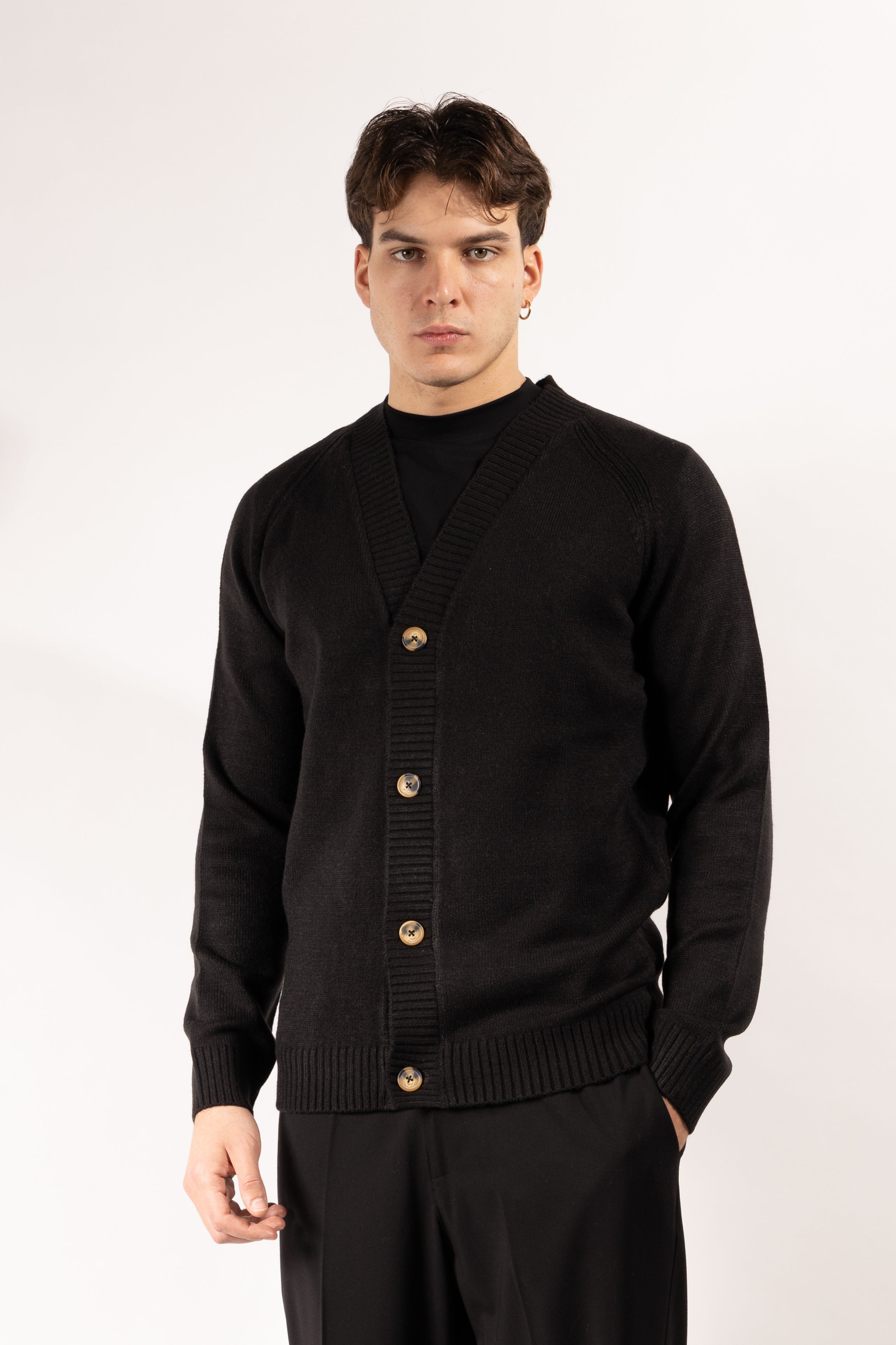 Cardigan Gavroche a quattro bottoni con collo a V