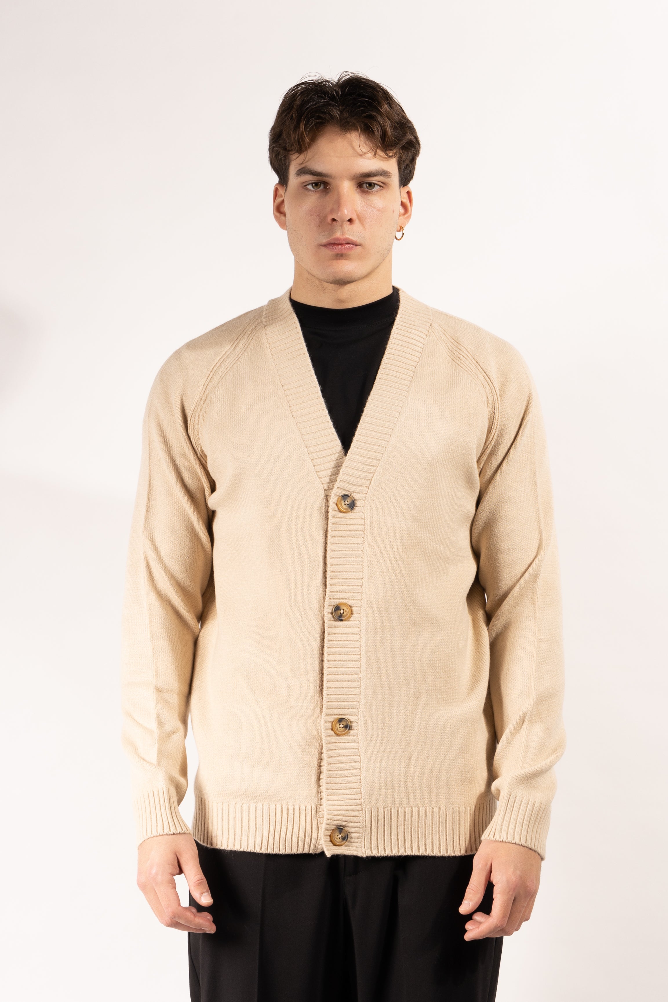 Cardigan Gavroche a quattro bottoni con collo a V