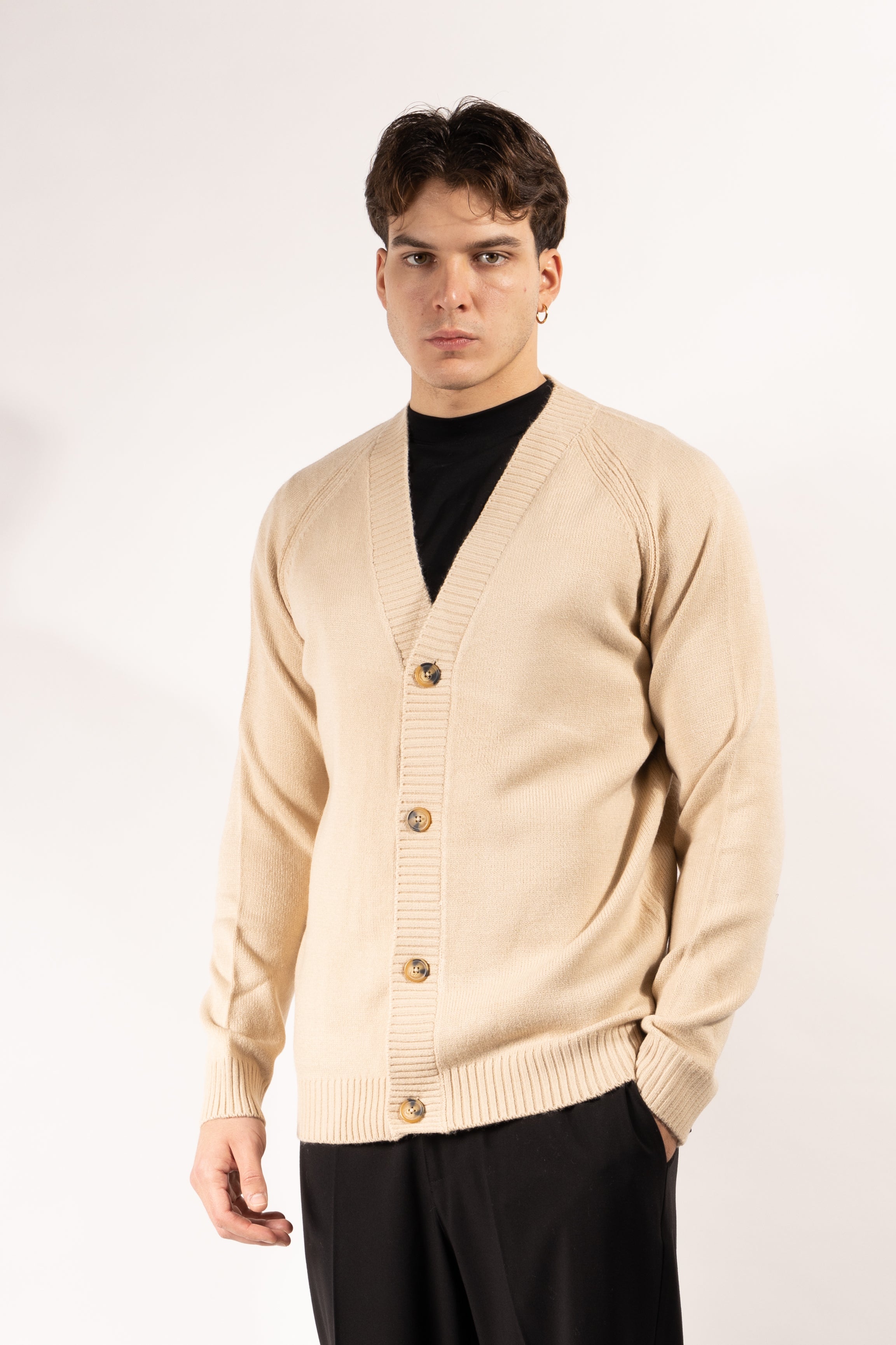 Cardigan Gavroche a quattro bottoni con collo a V