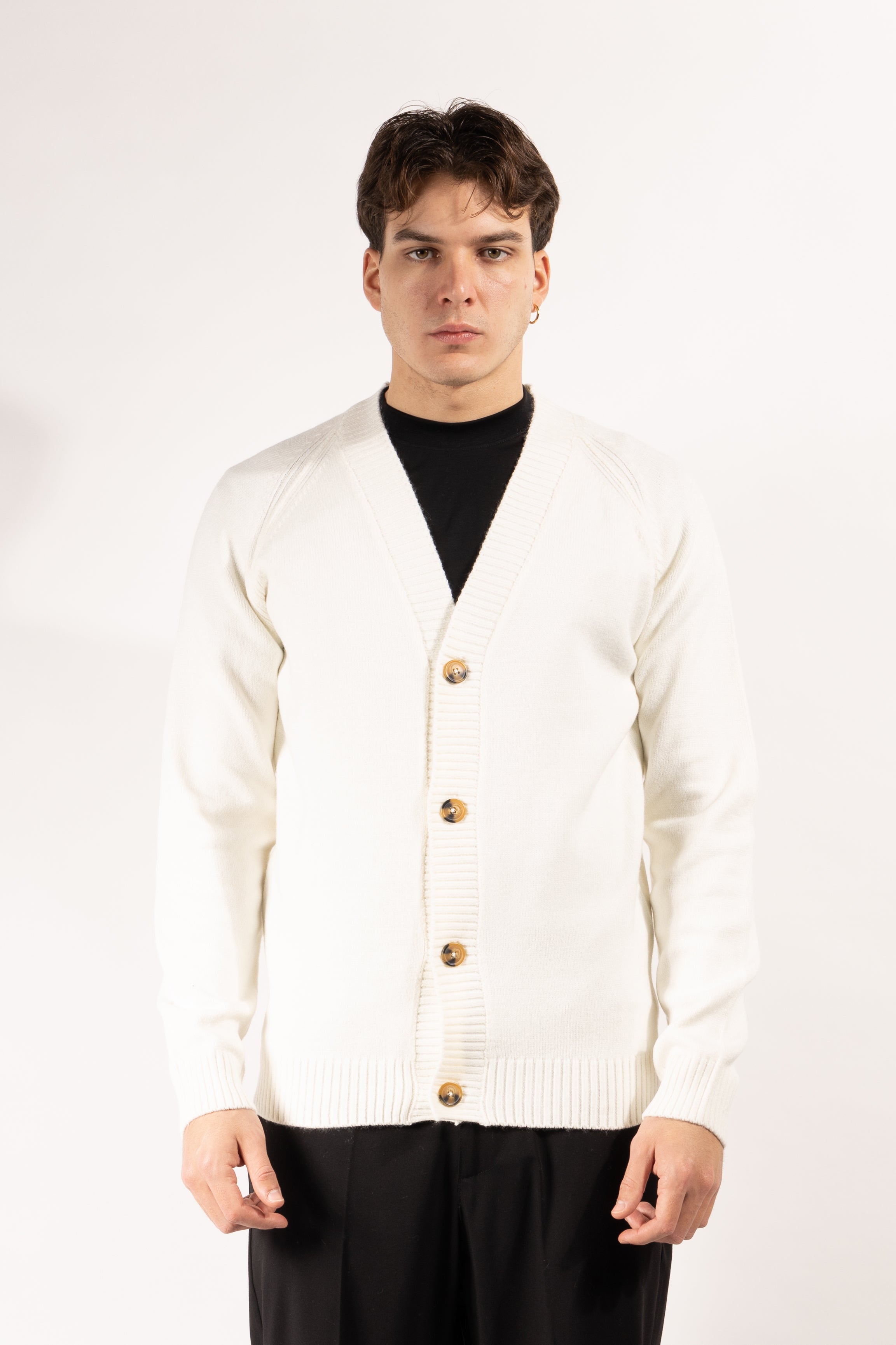 Cardigan Gavroche a quattro bottoni con collo a V