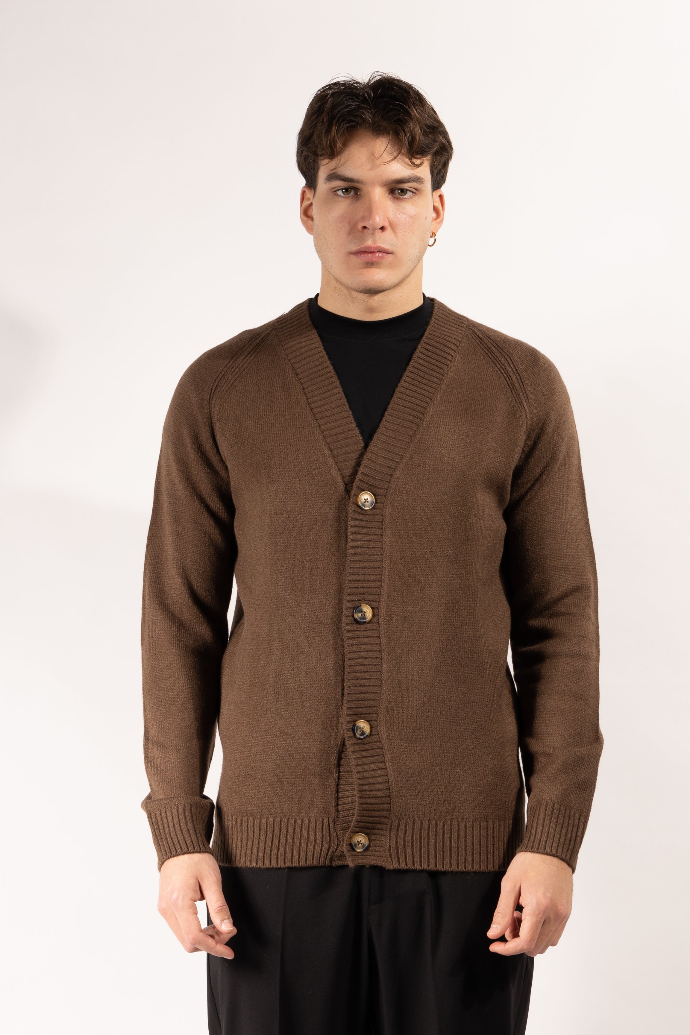 Cardigan Gavroche a quattro bottoni con collo a V