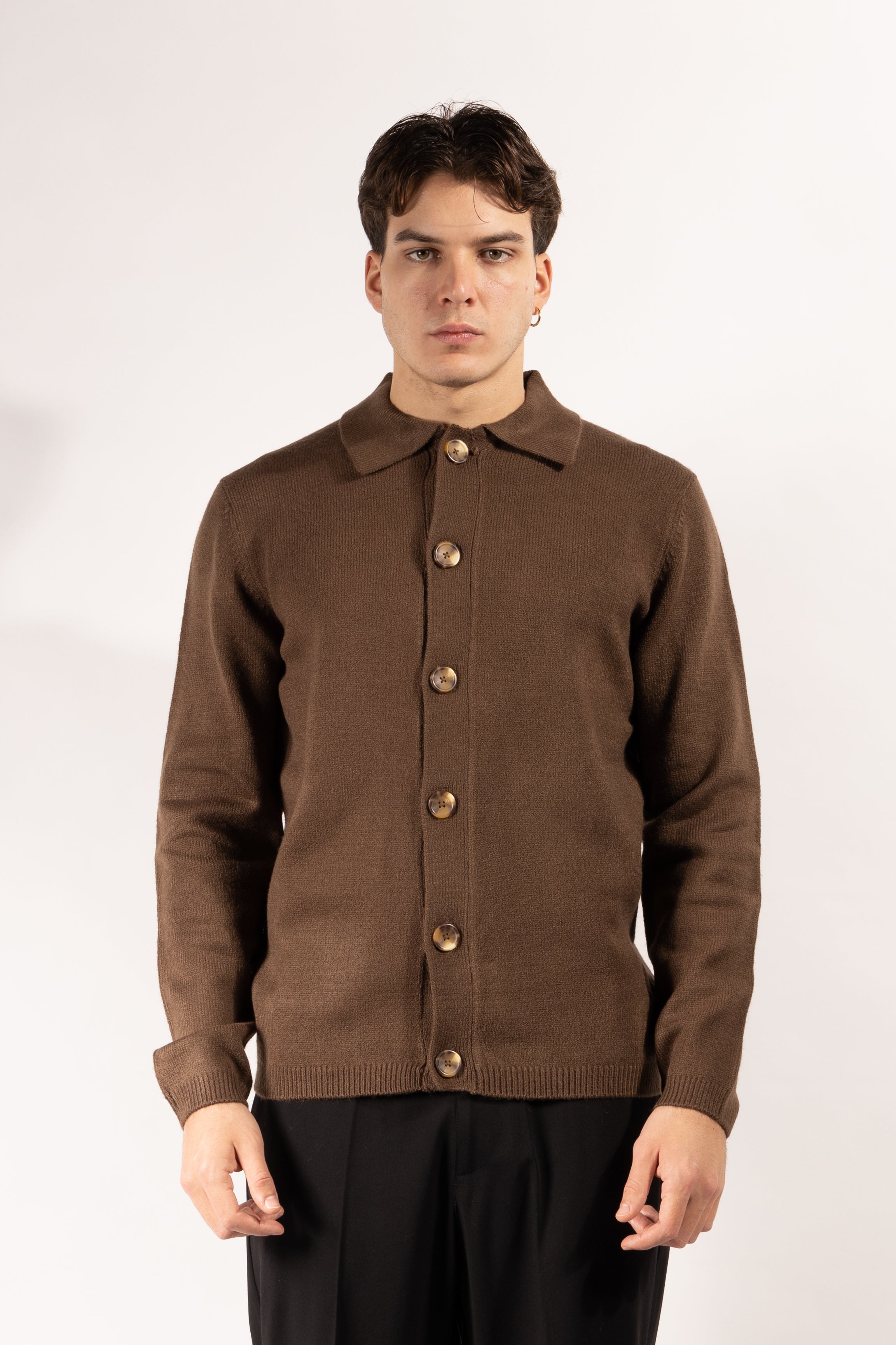 Cardigan Gavroche con colletto e bottoni frontali