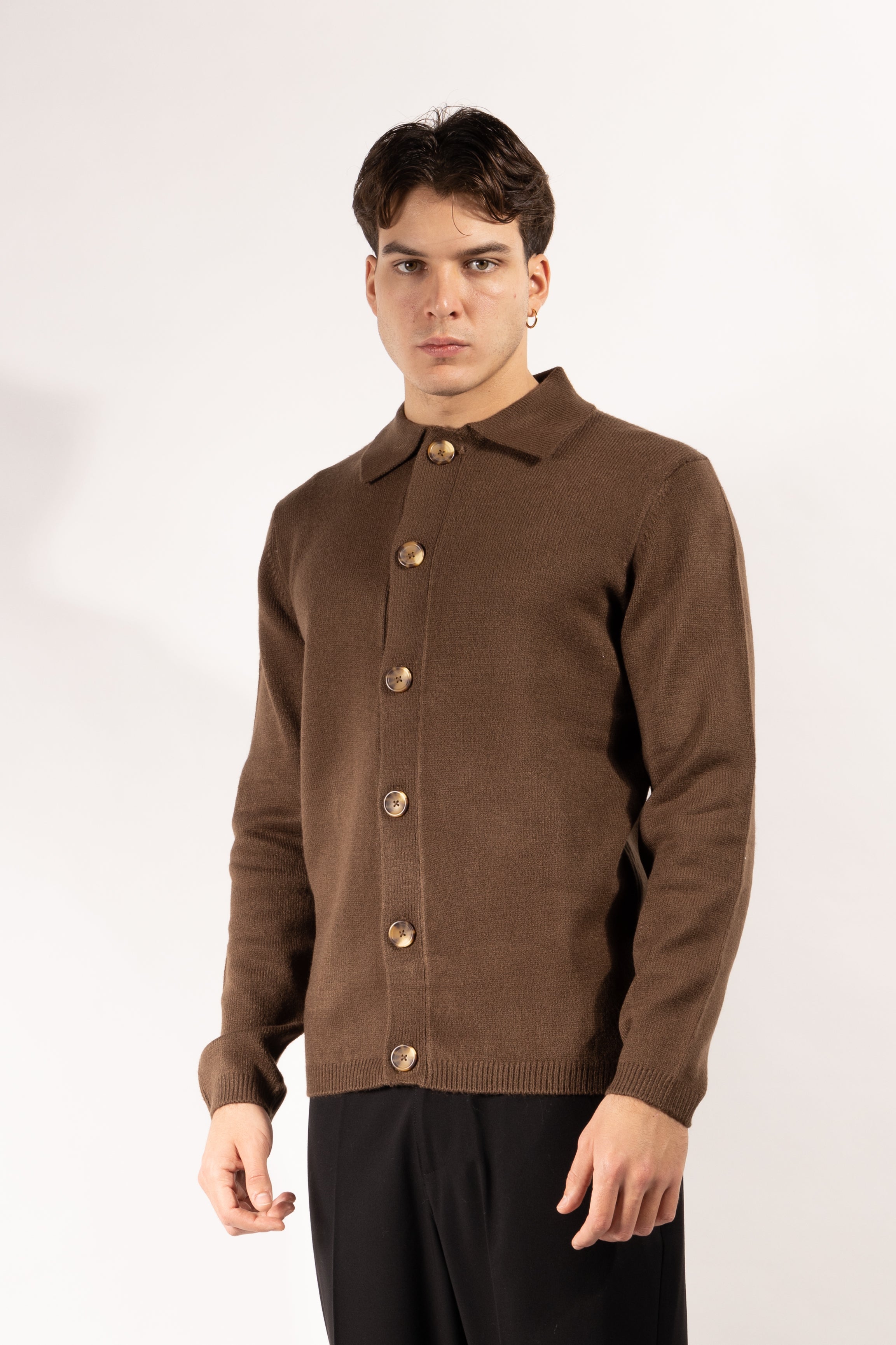 Cardigan Gavroche con colletto e bottoni frontali