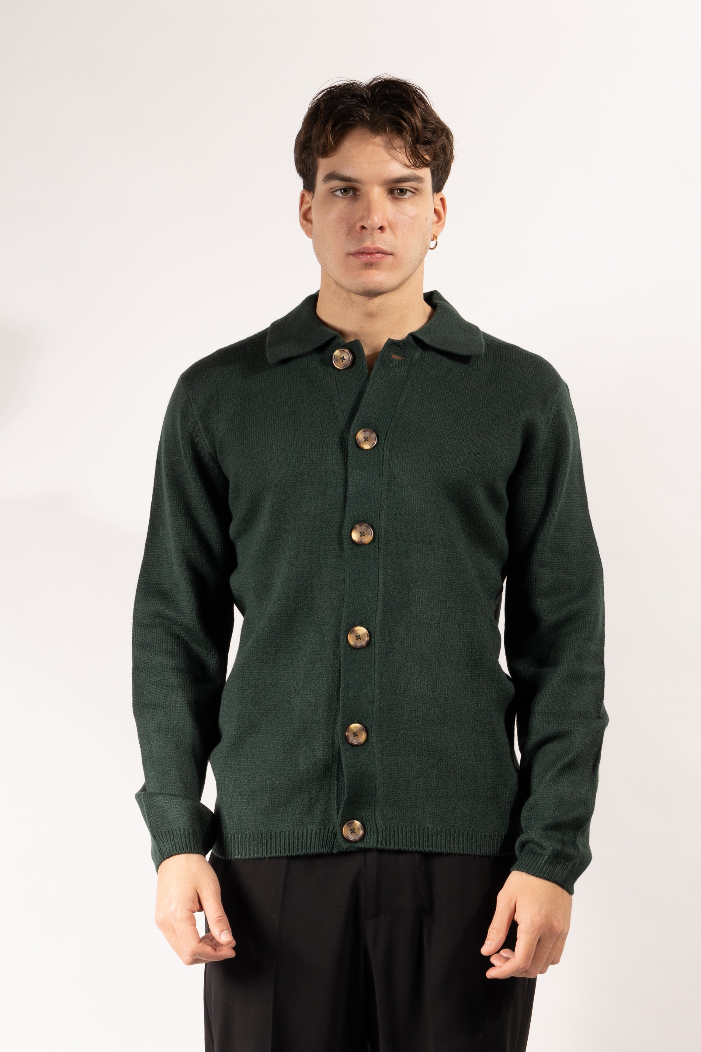 Cardigan Gavroche con colletto e bottoni frontali
