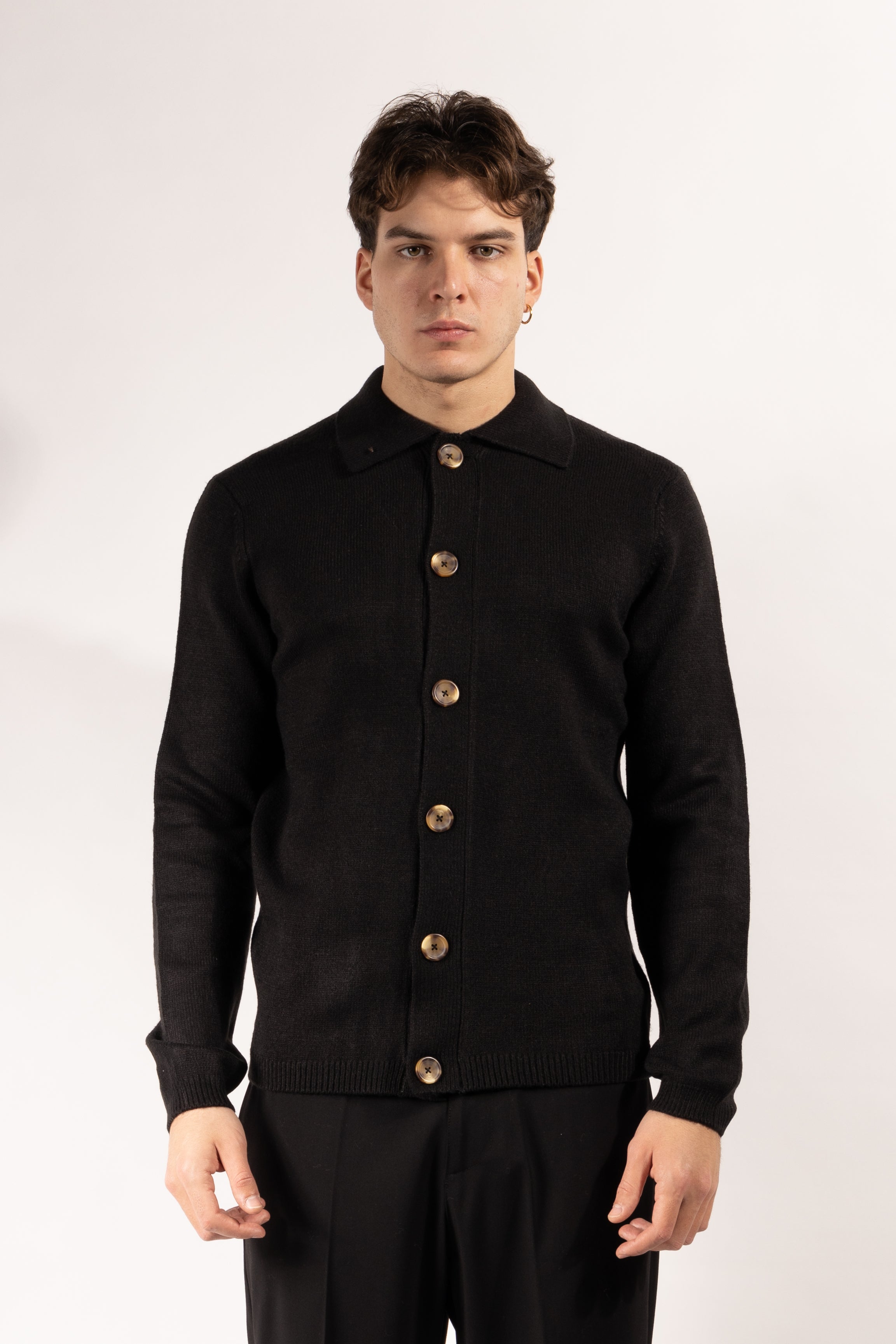 Cardigan Gavroche con colletto e bottoni frontali