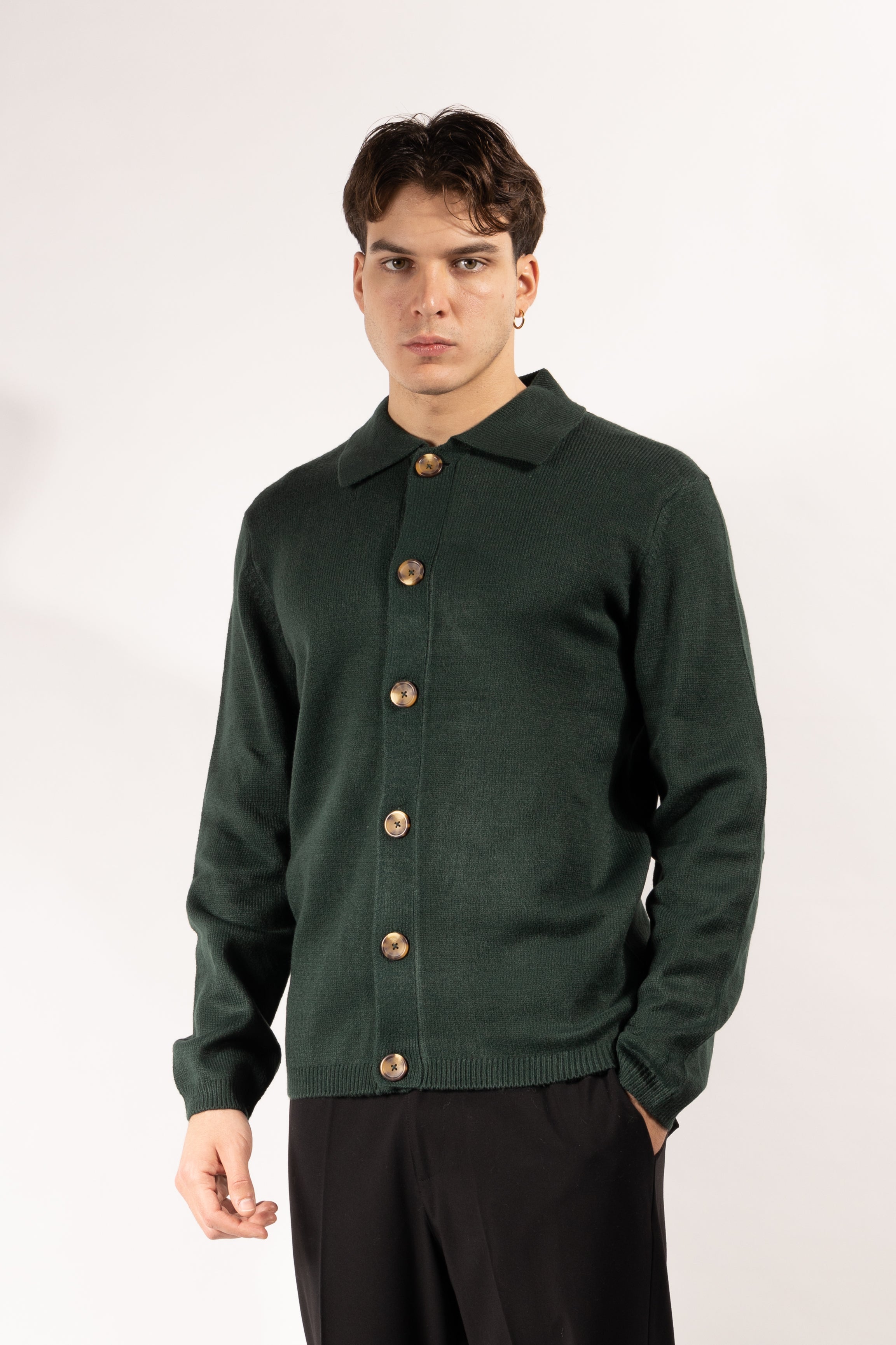Cardigan Gavroche con colletto e bottoni frontali