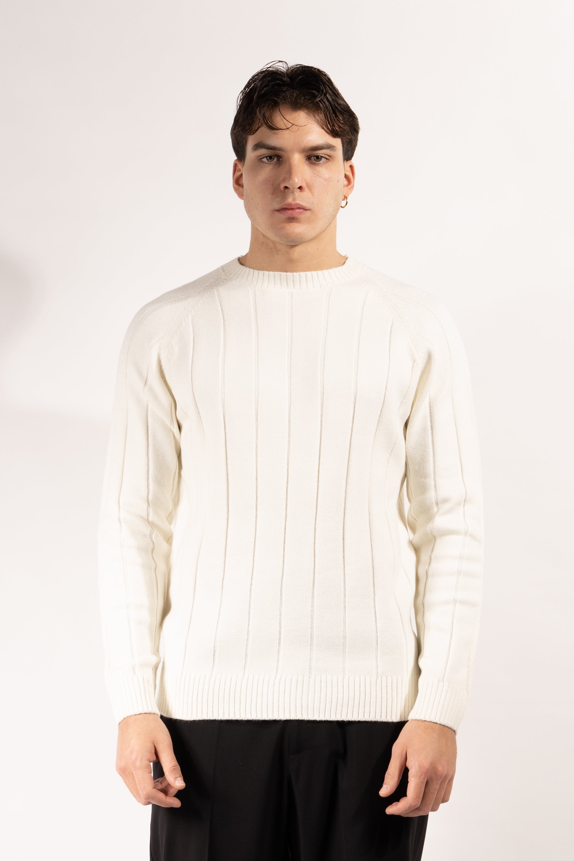 Maglia Gavroche a coste larghe con girocollo