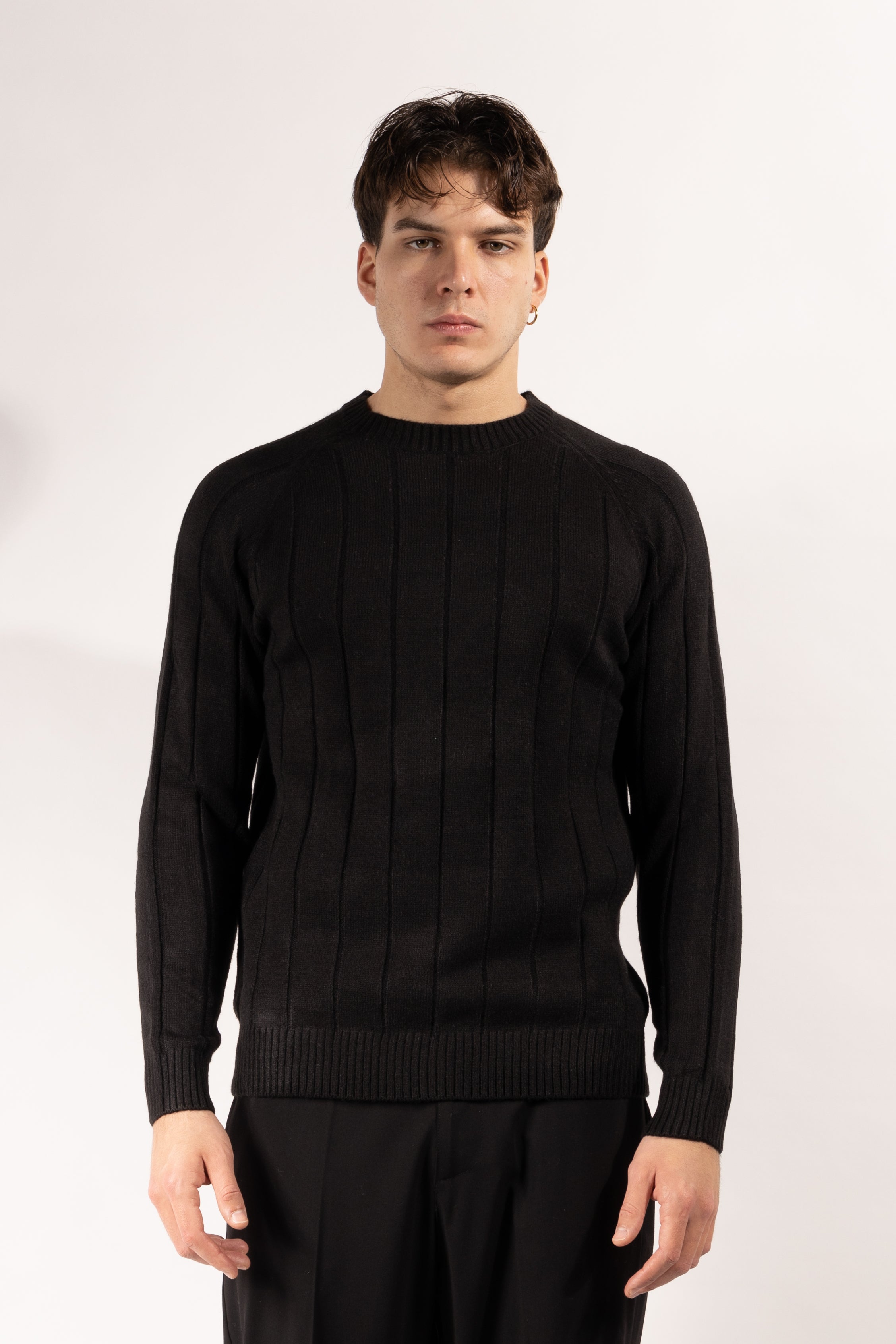 Maglia Gavroche a coste larghe con girocollo