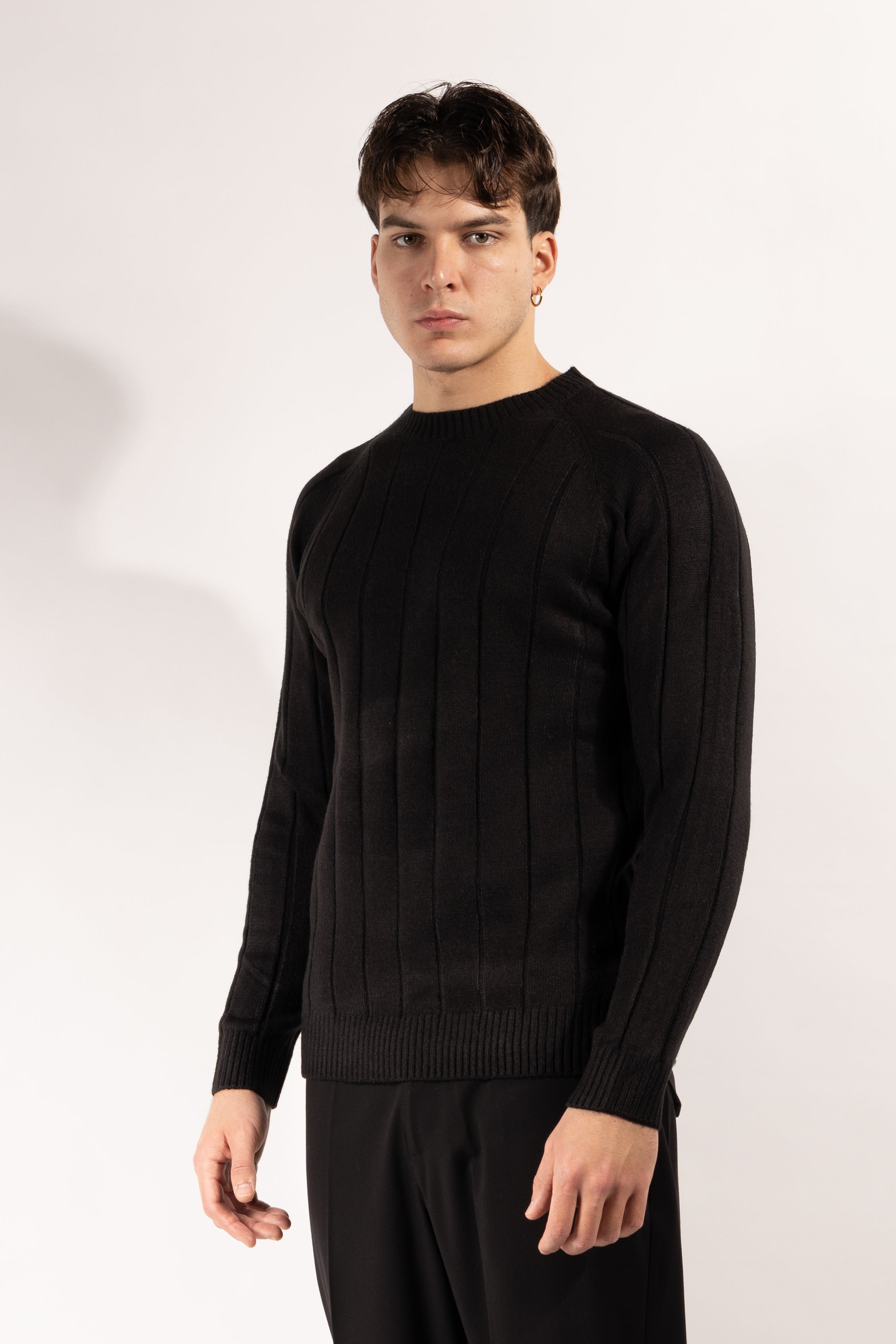 Maglia Gavroche a coste larghe con girocollo