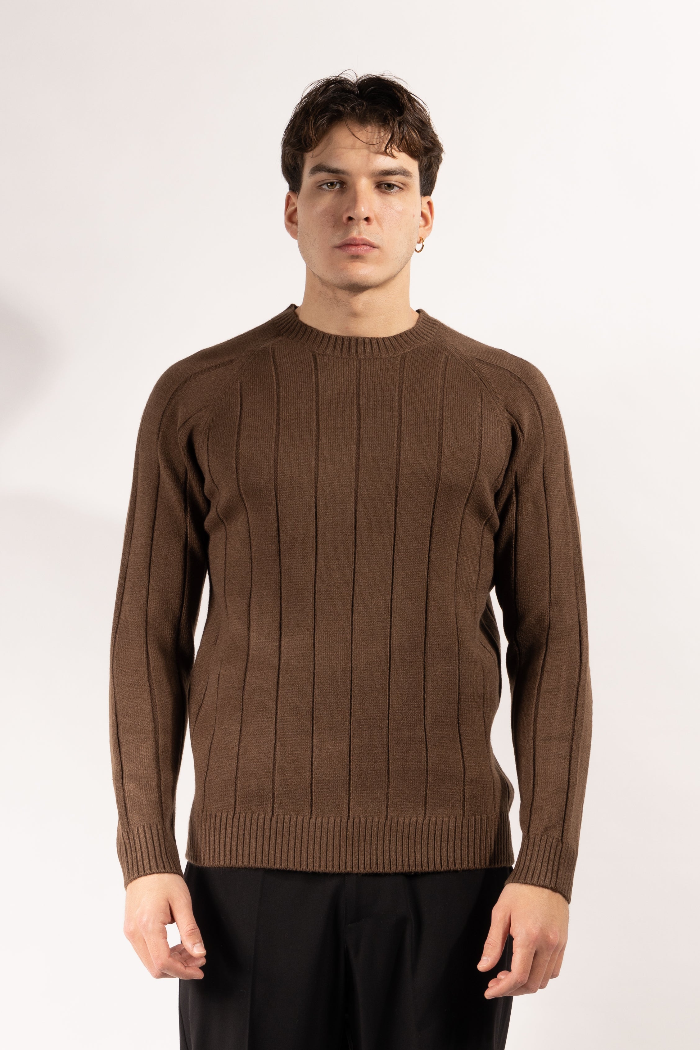 Maglia Gavroche a coste larghe con girocollo