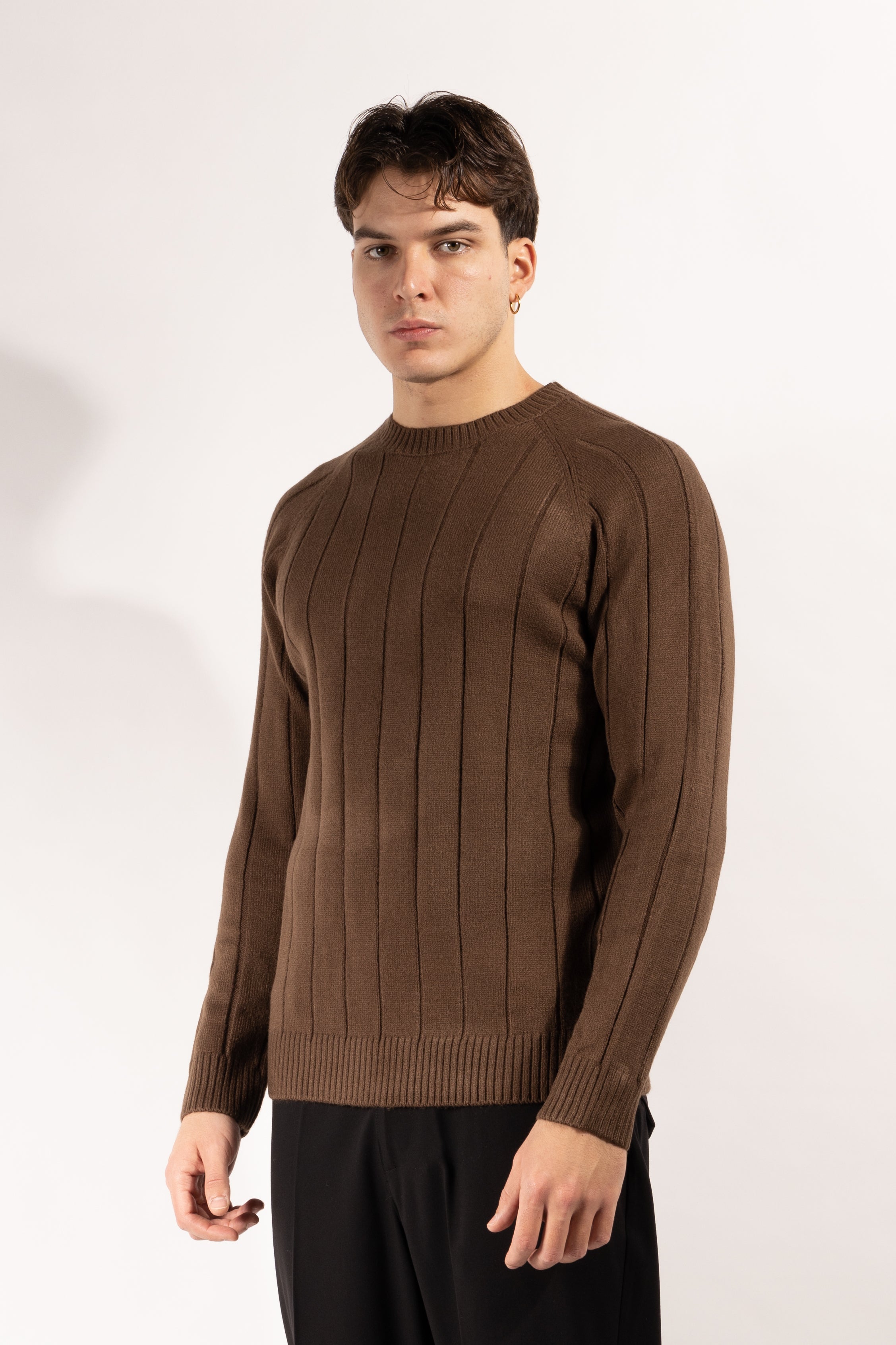 Maglia Gavroche a coste larghe con girocollo