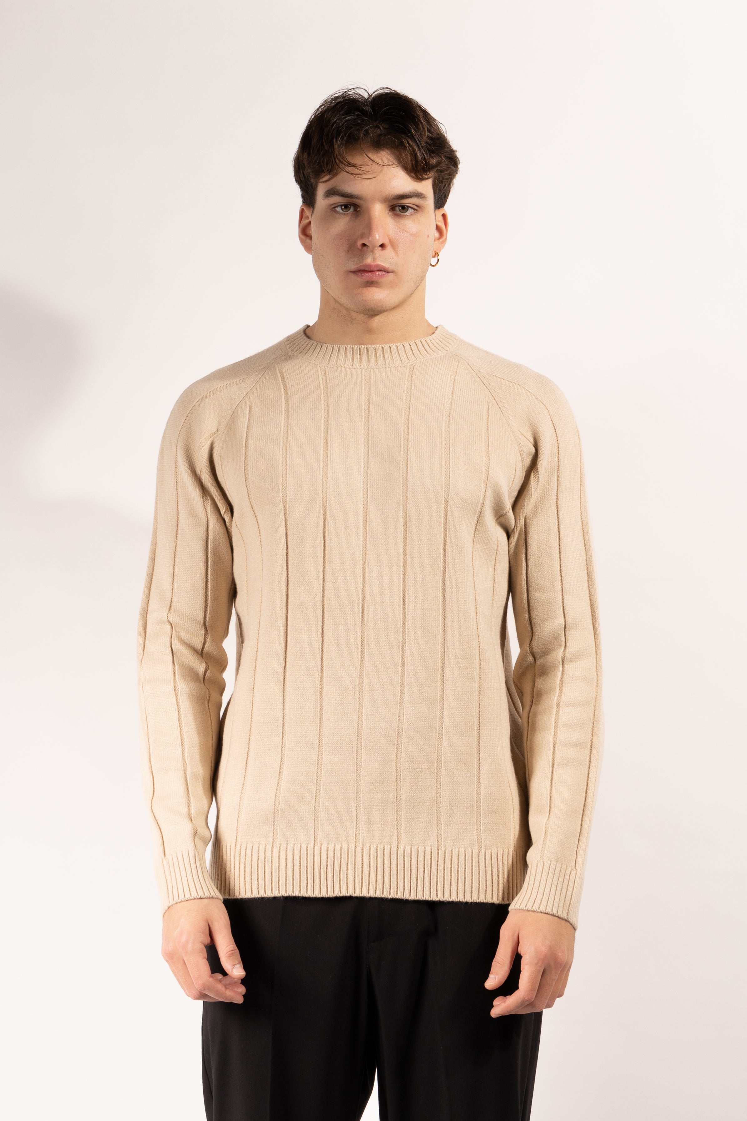 Maglia Gavroche a coste larghe con girocollo