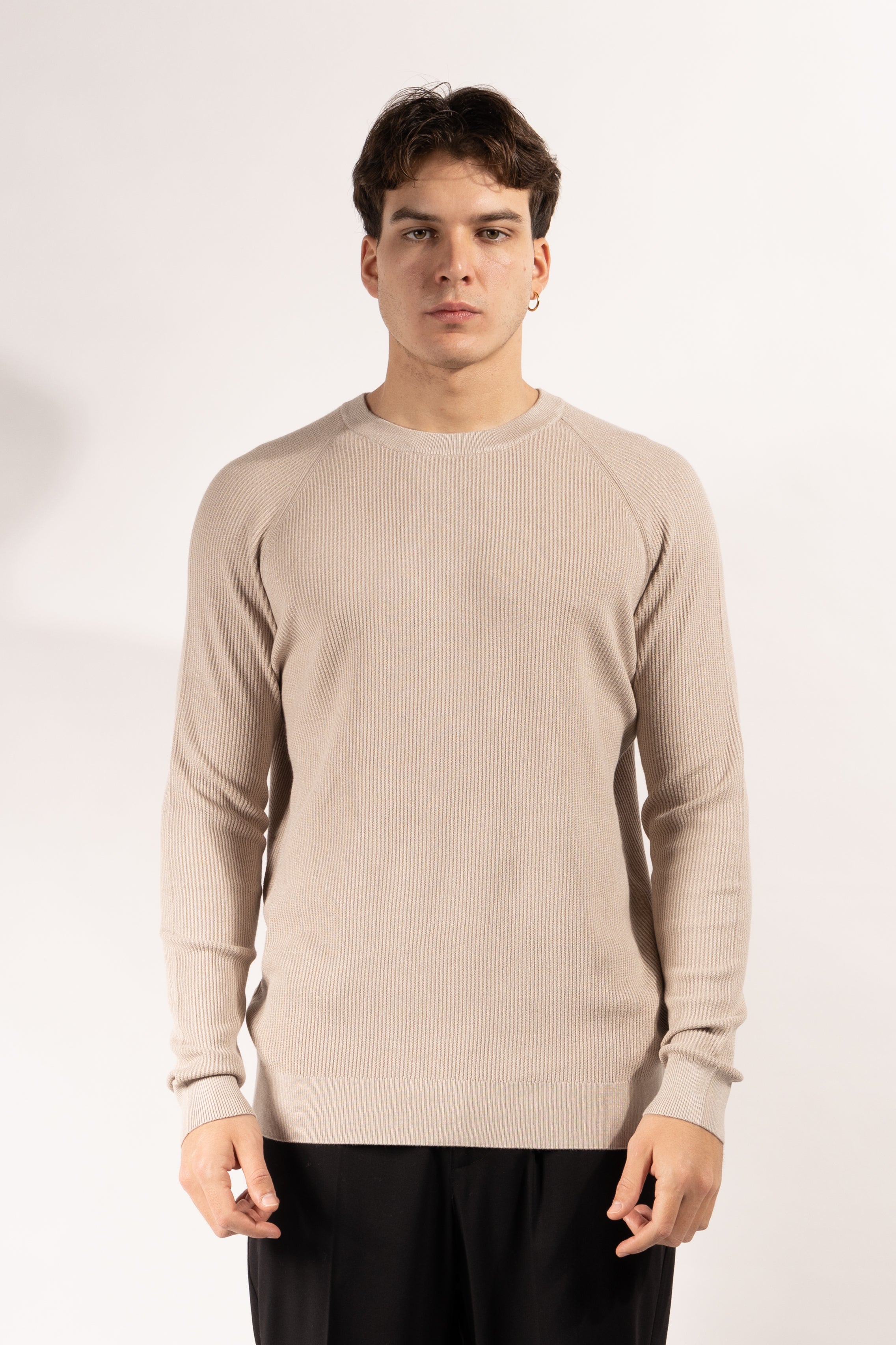 Maglia Gavroche a costine con girocollo