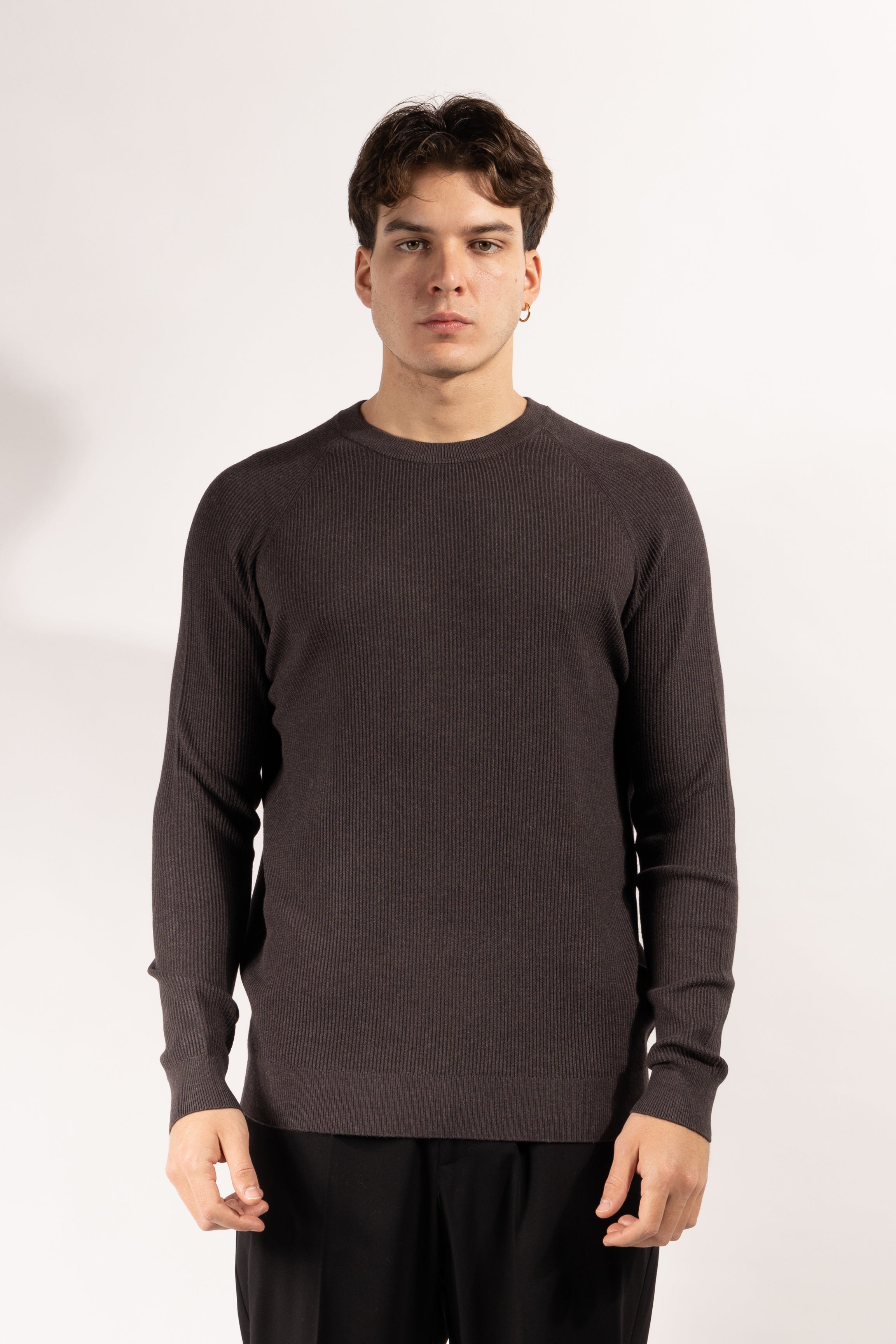 Maglia Gavroche a costine con girocollo