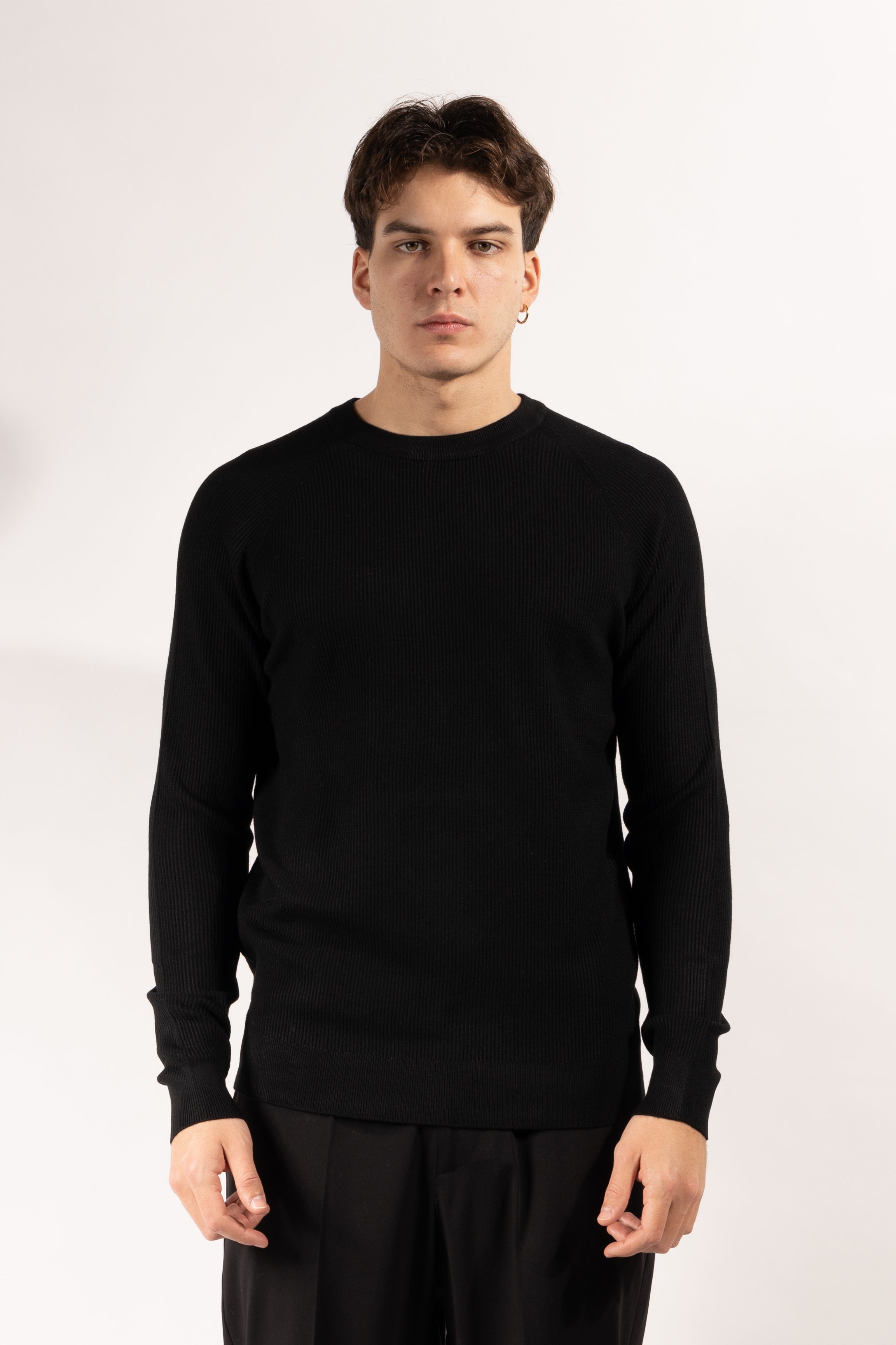 Maglia Gavroche a costine con girocollo