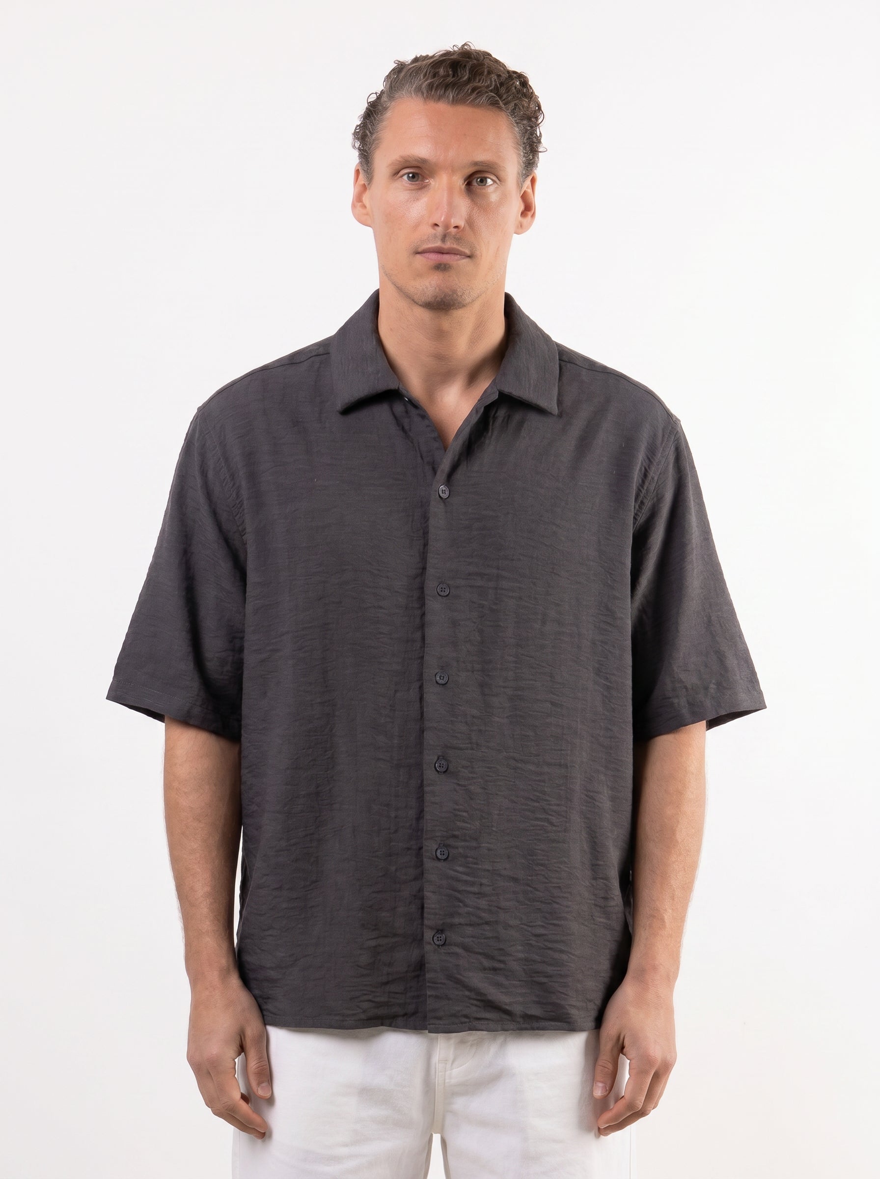 Camicia viscosa e lino