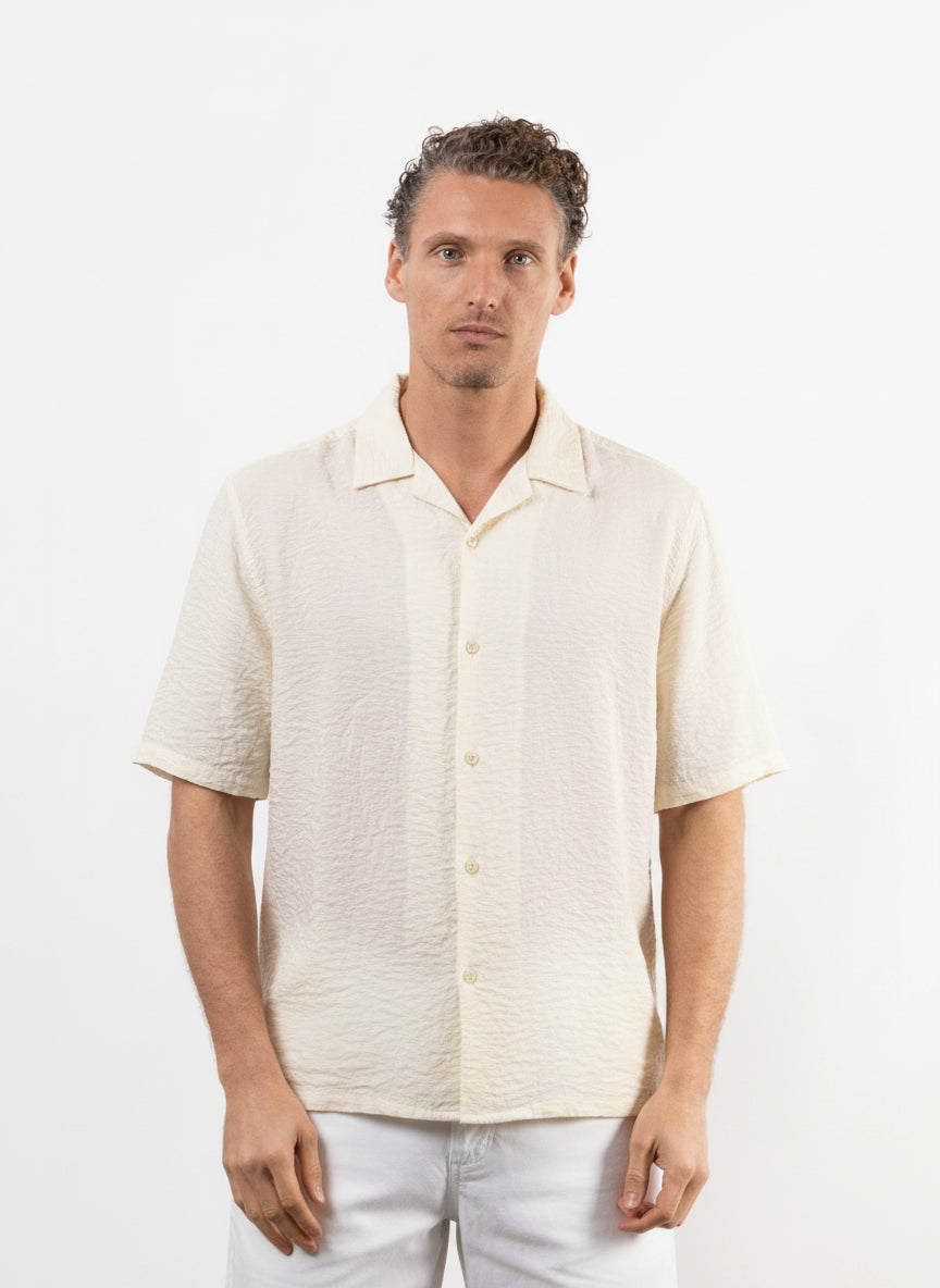Camicia viscosa e lino