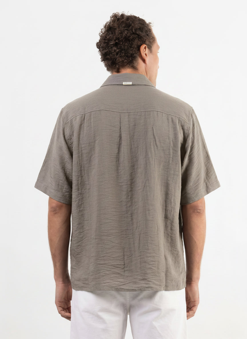 Camicia viscosa e lino