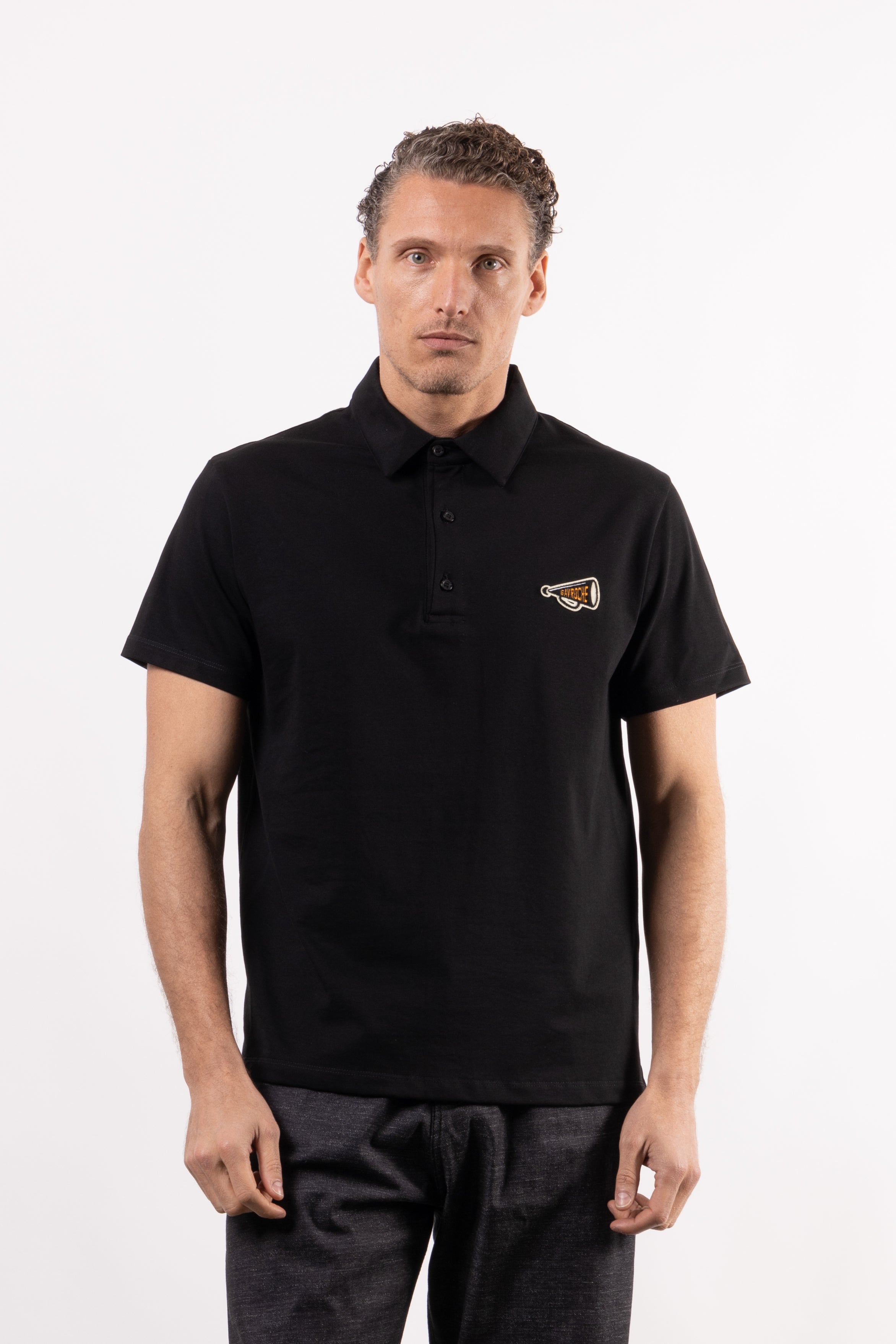 Polo in cotone con patch lato cuore