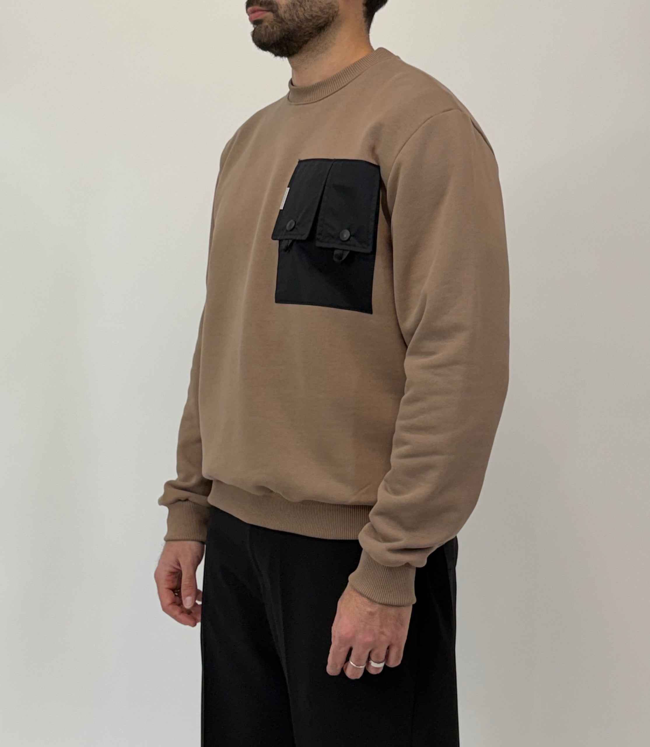 Felpa girocollo Gavroche con tasca tecnica a doppia clip