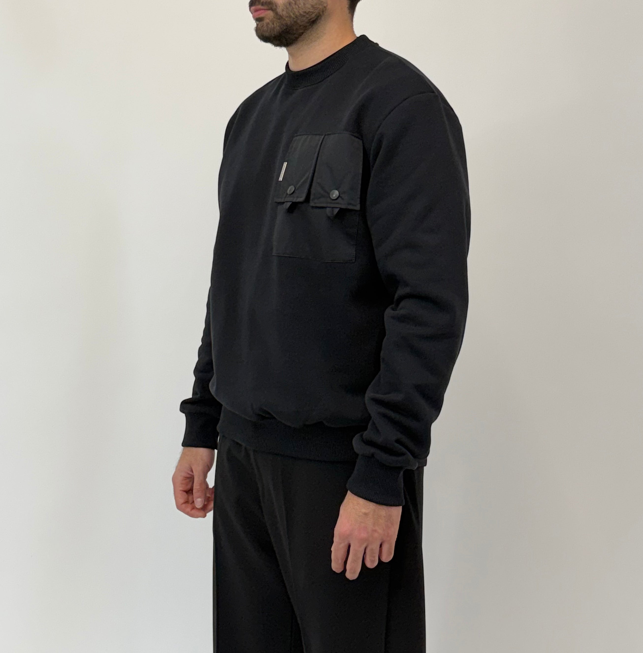 Felpa girocollo Gavroche con tasca tecnica a doppia clip