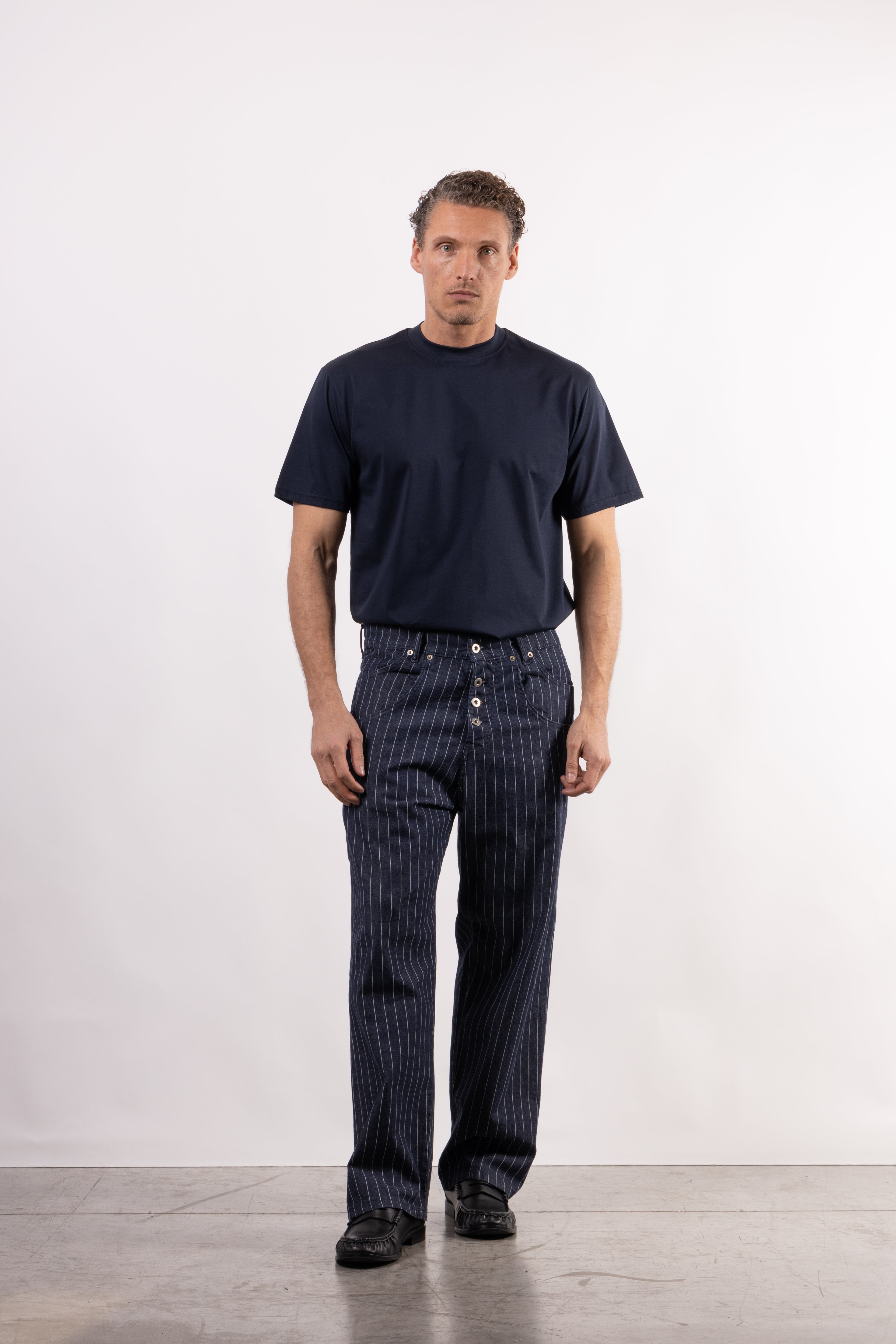 Denim baggy LINE blu
