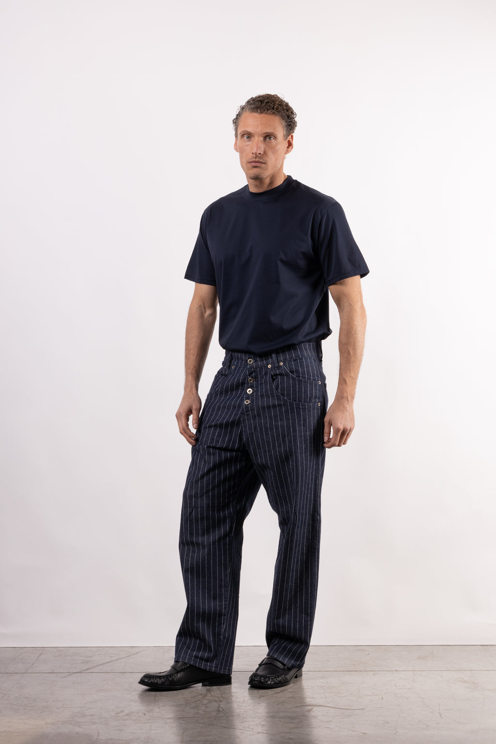 Denim baggy LINE blu