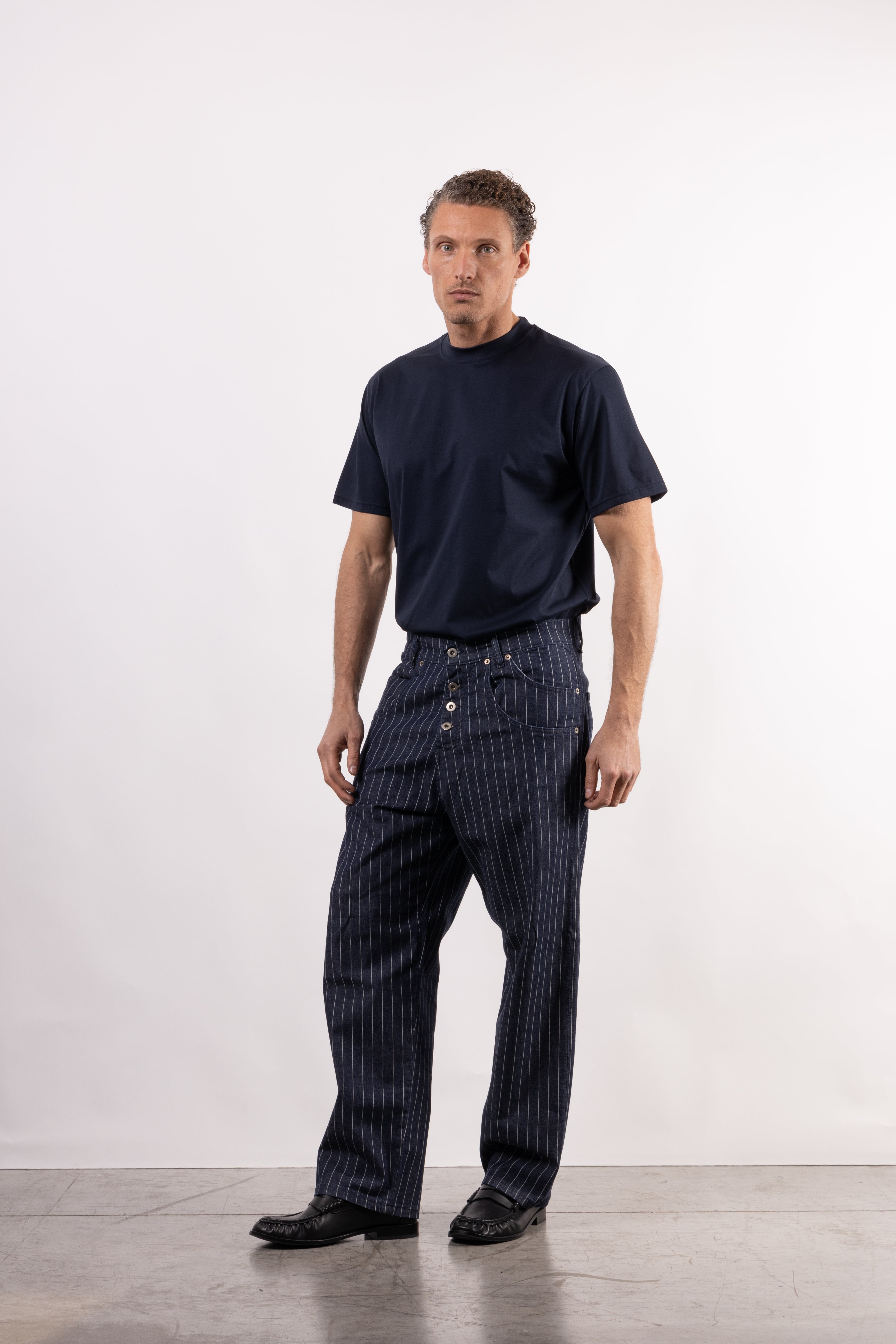 Denim baggy LINE blu