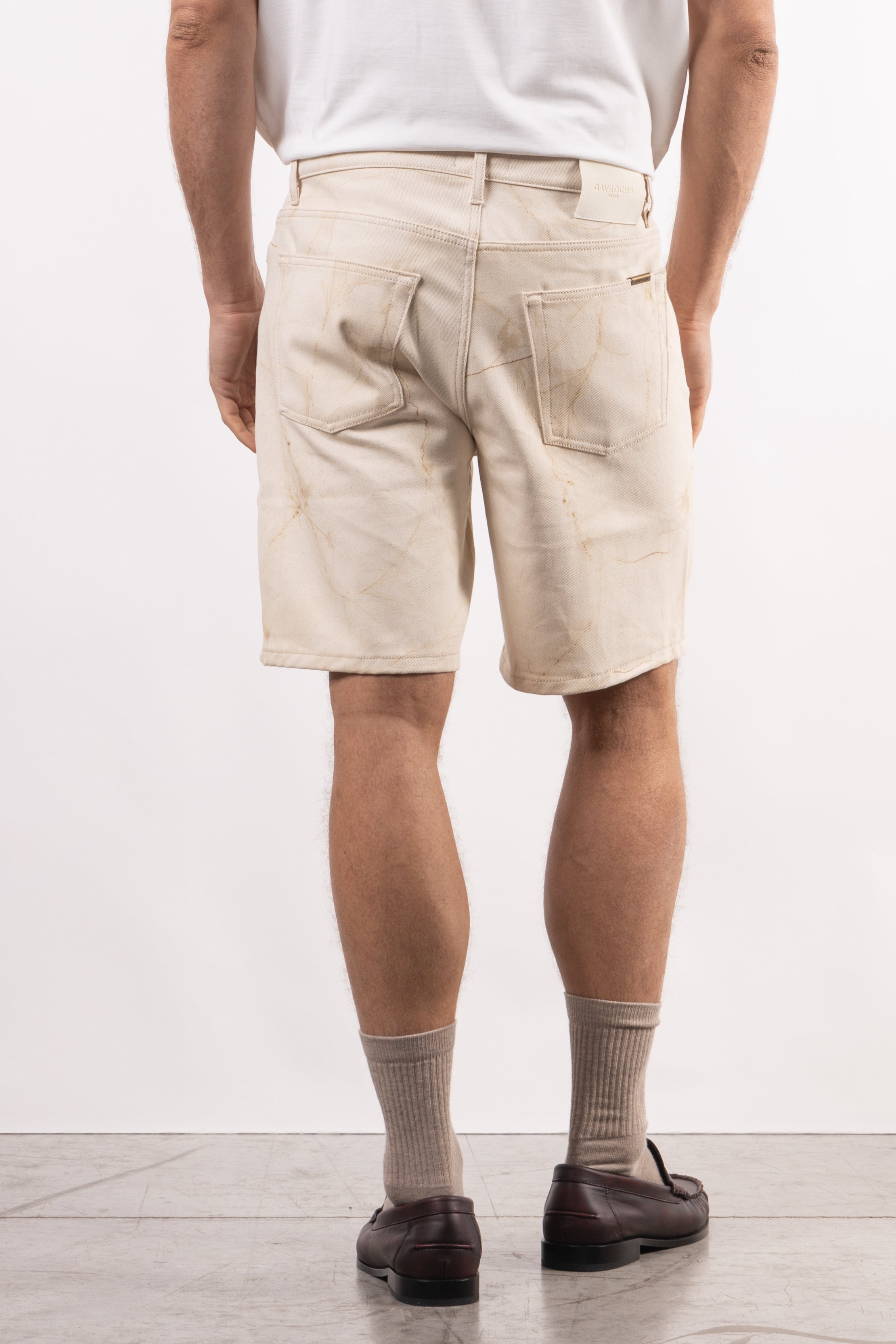 Bermuda in denim stampato FIORI