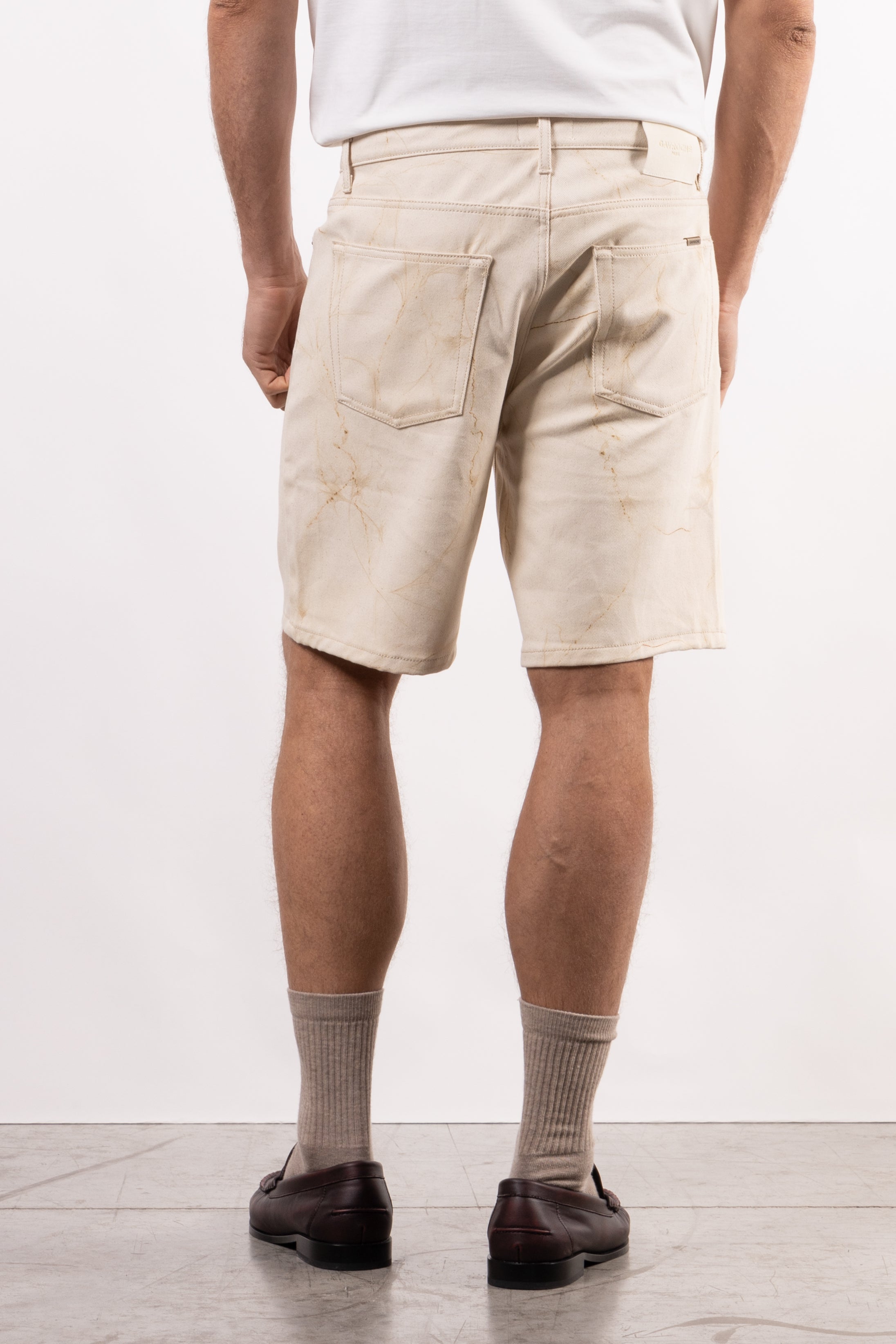 Bermuda in denim stampato FIORI