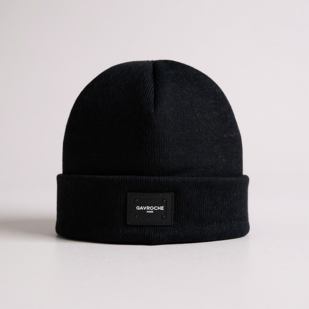 Cappello Gavroche modello cuffia con patch in gomma