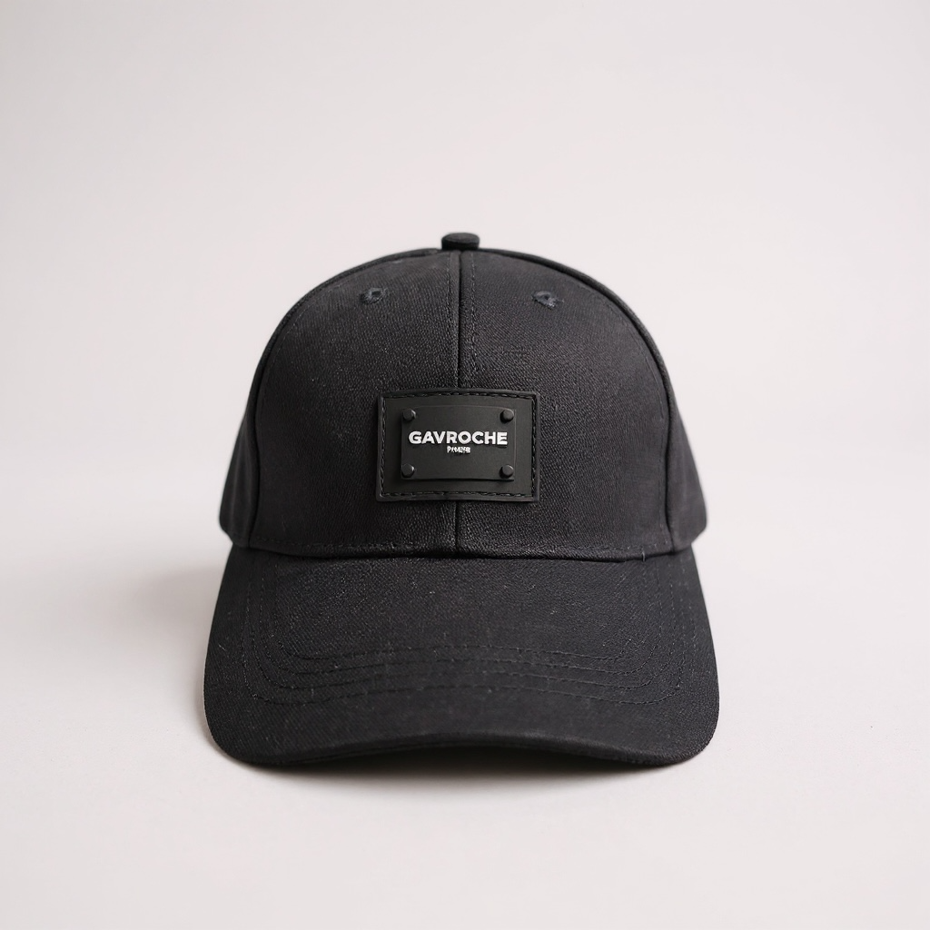 Berretto Gavroche in canvas con patch in gomma