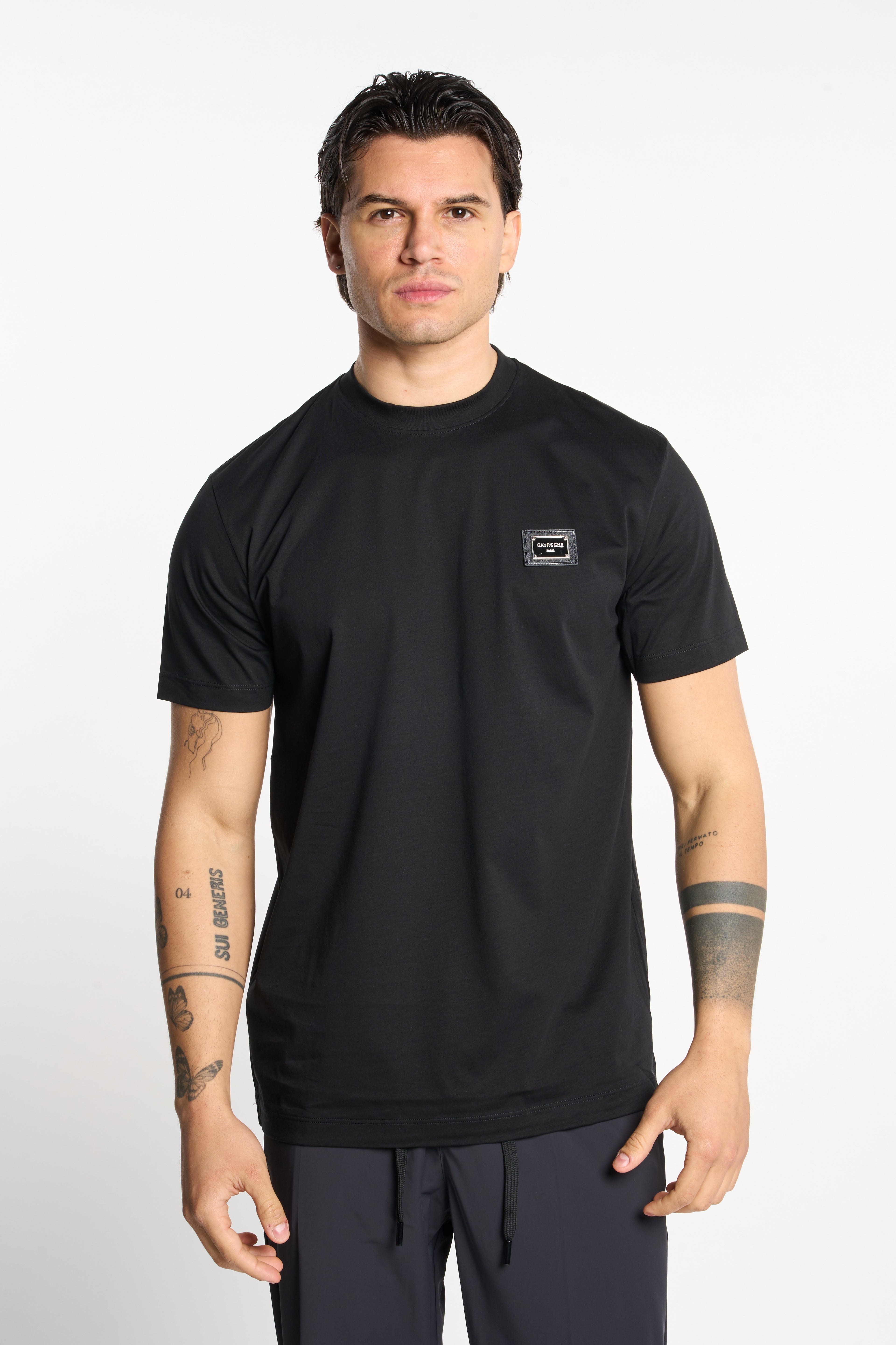 T-shirt Gavroche in cotone mercerizzato con placca logata