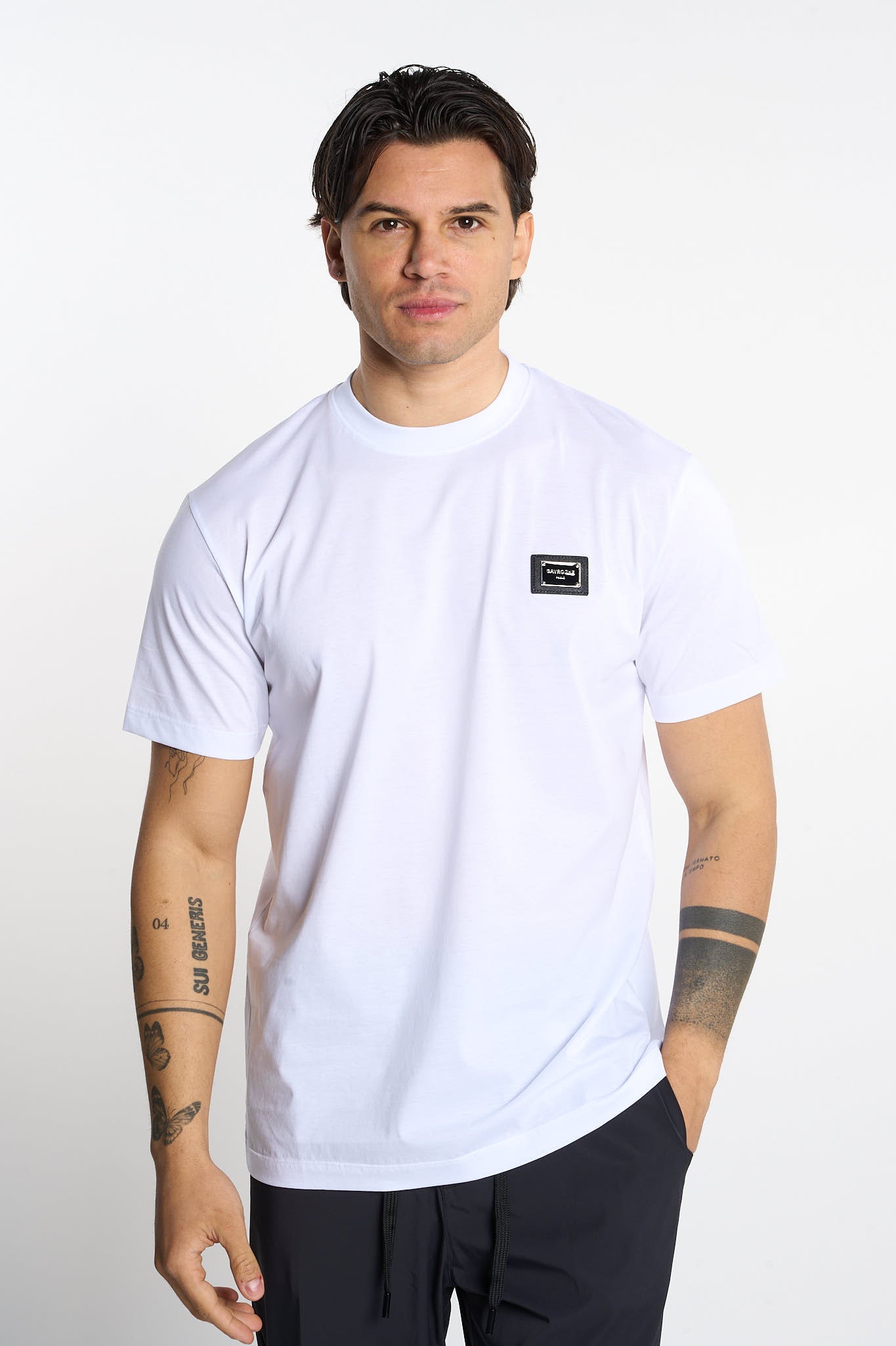 T-shirt Gavroche in cotone mercerizzato con placca logata