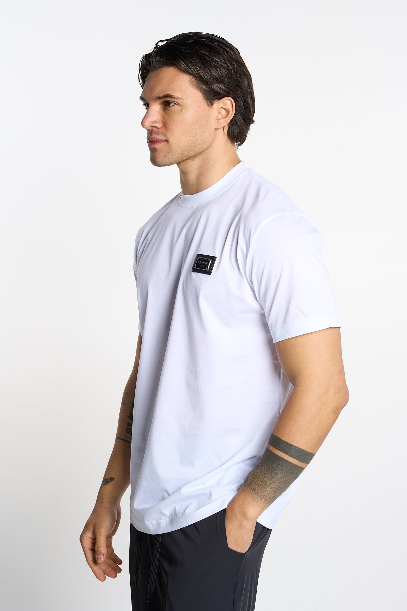 T-shirt Gavroche in cotone mercerizzato con placca logata