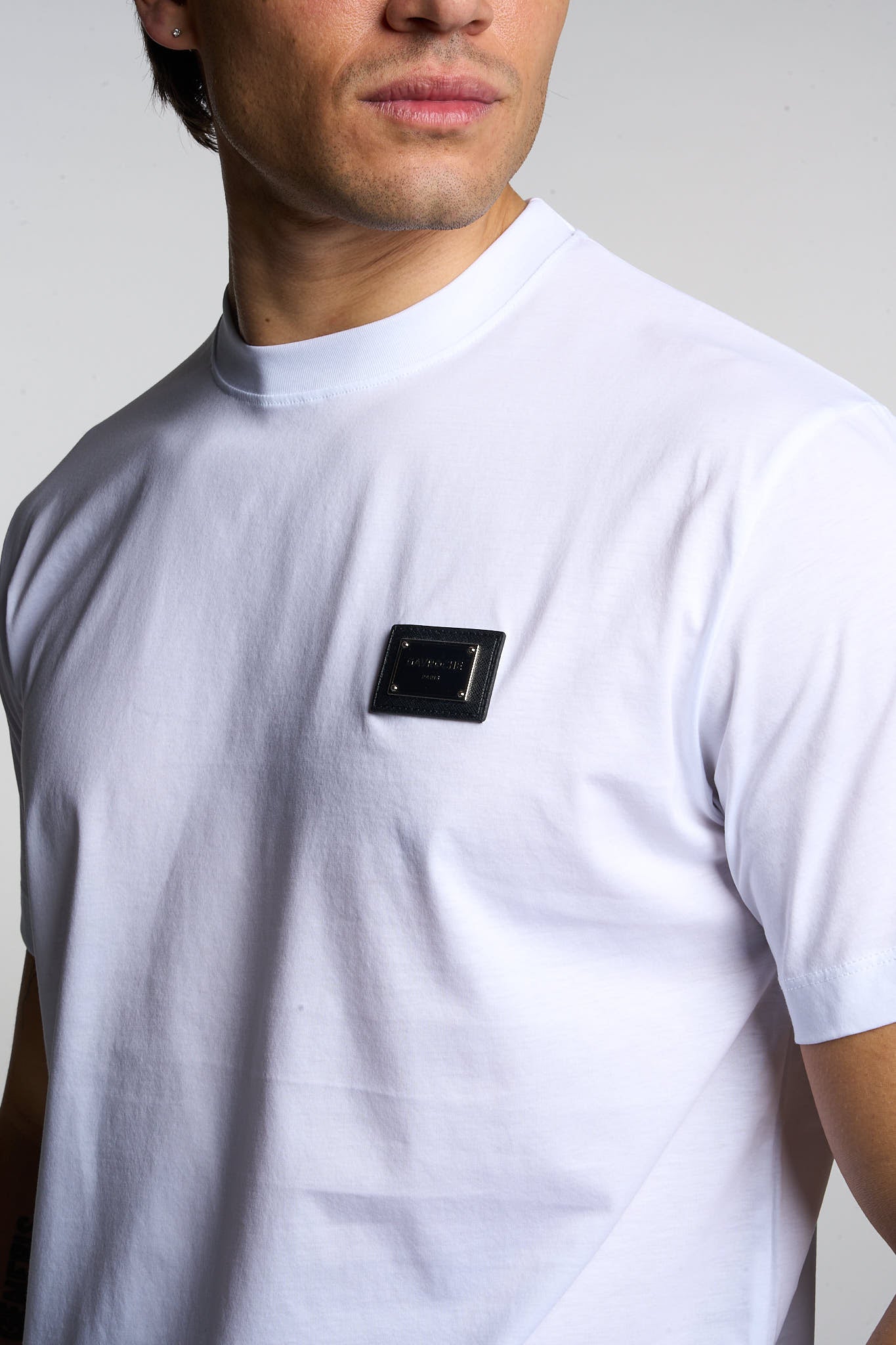 T-shirt Gavroche in cotone mercerizzato con placca logata