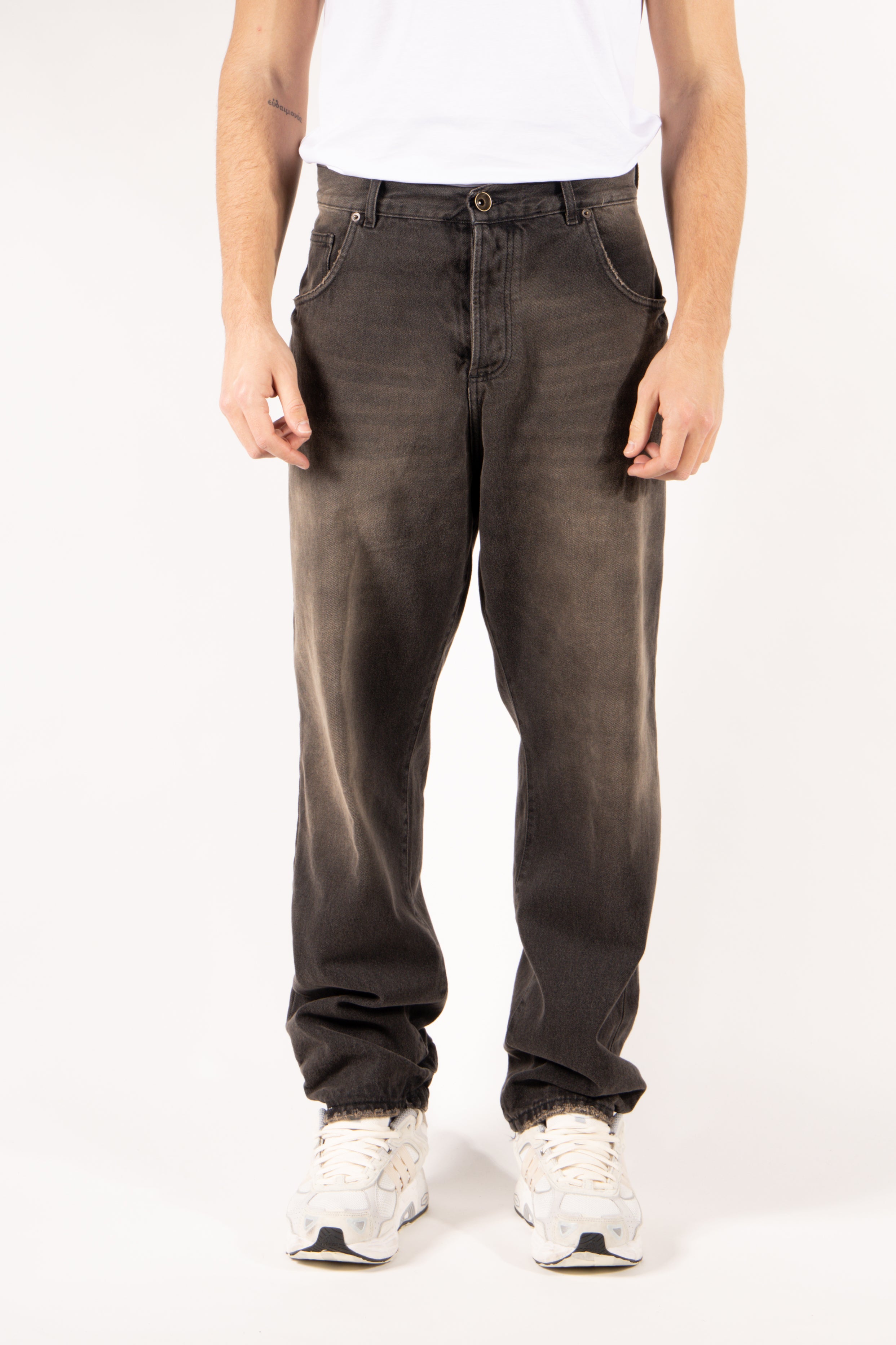 Jeans Gavroche cinque tasche fango slavato