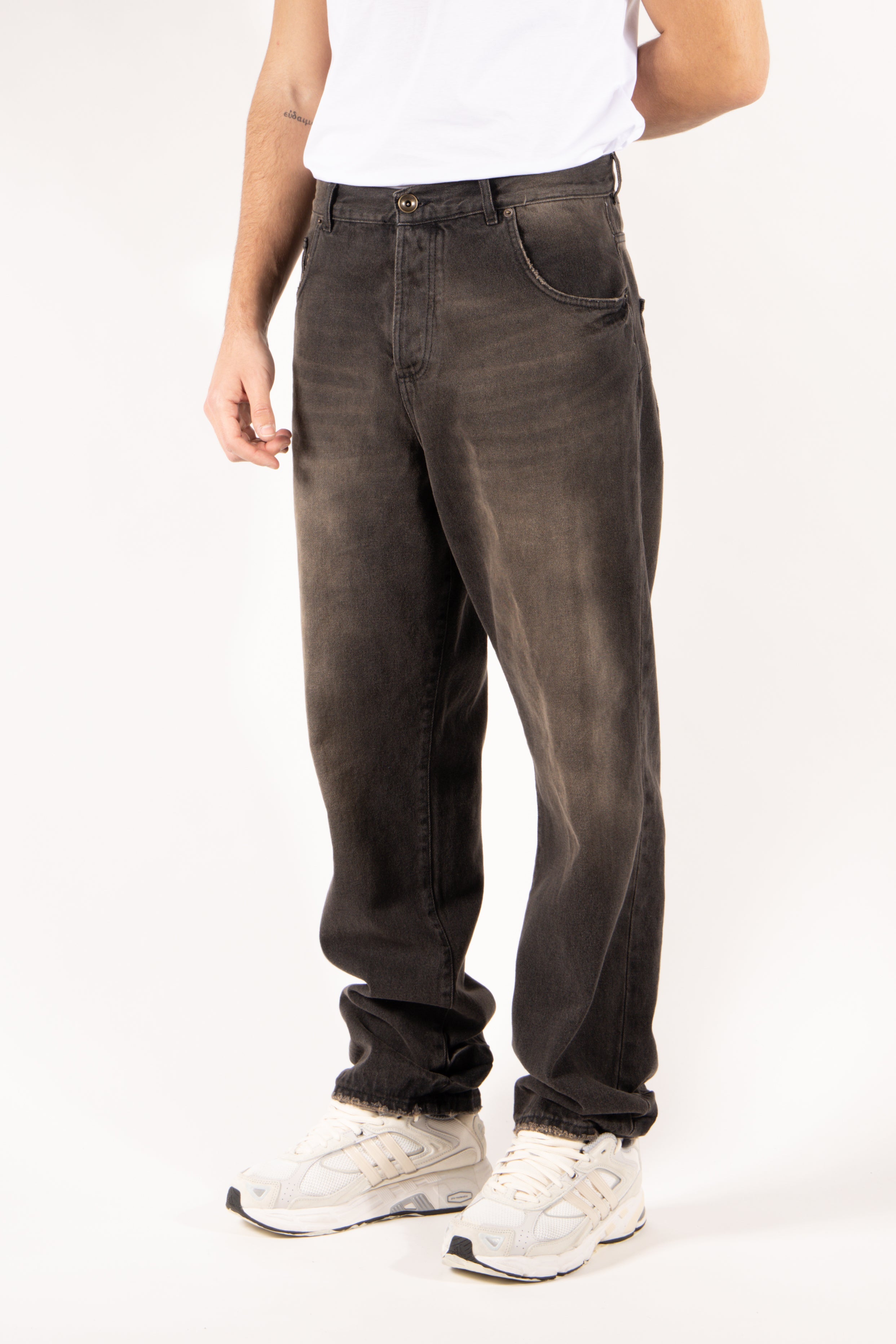 Jeans Gavroche cinque tasche fango slavato