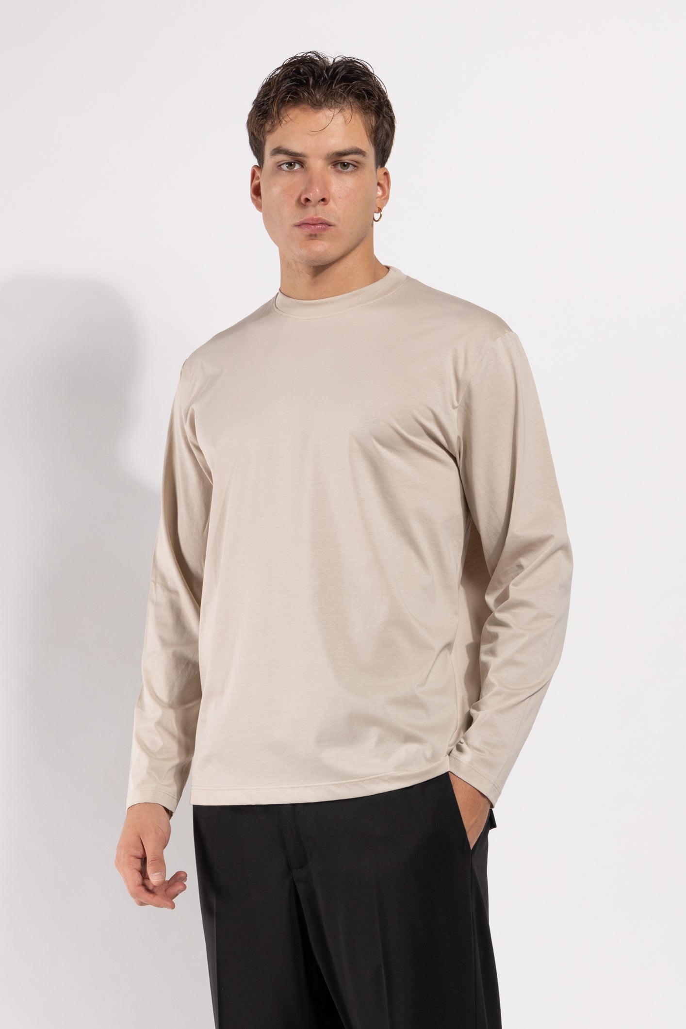 T-shirt Gavroche a manica lunga in cotone mercerizzato