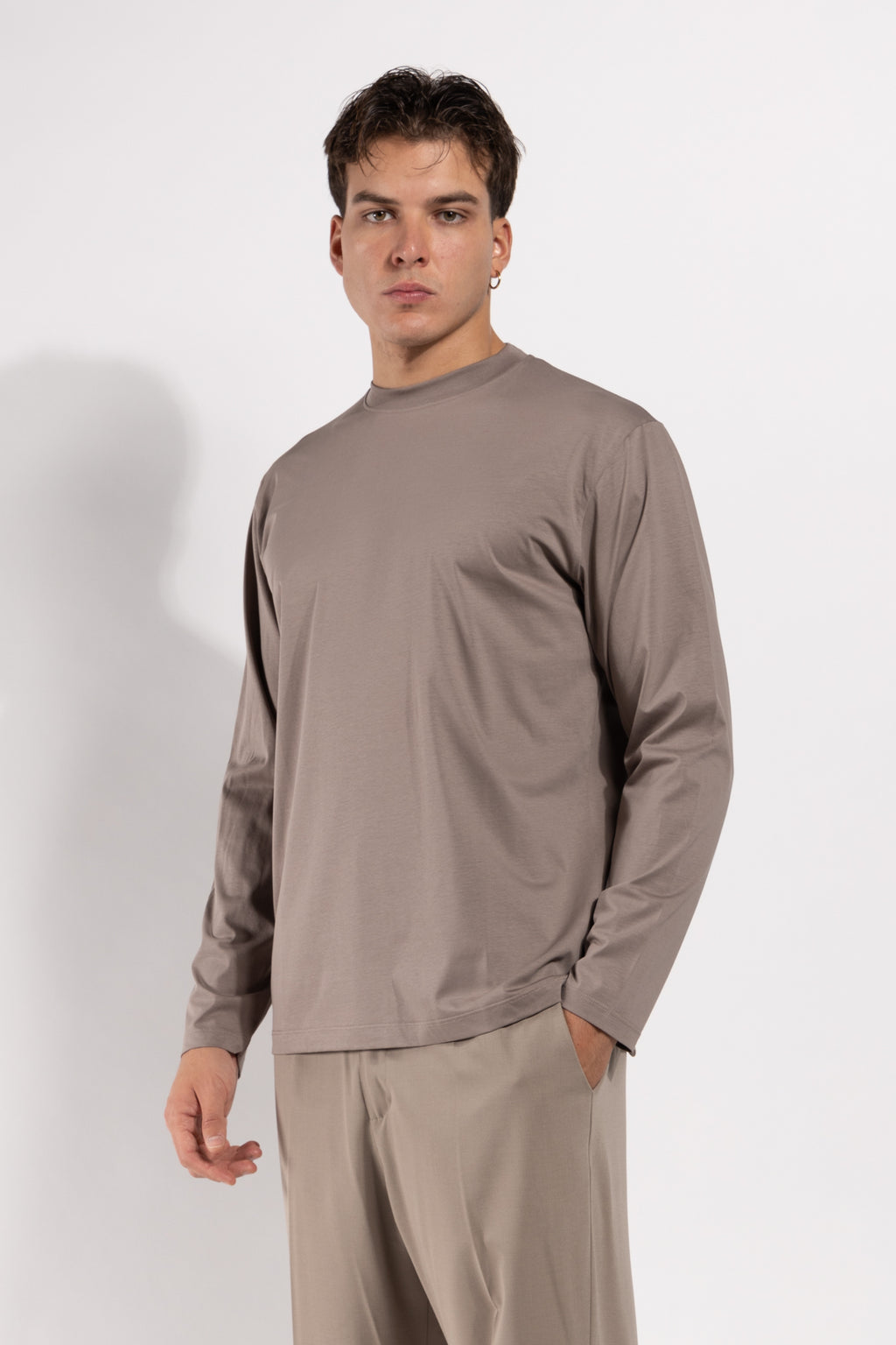 T-shirt Gavroche a manica lunga in cotone mercerizzato