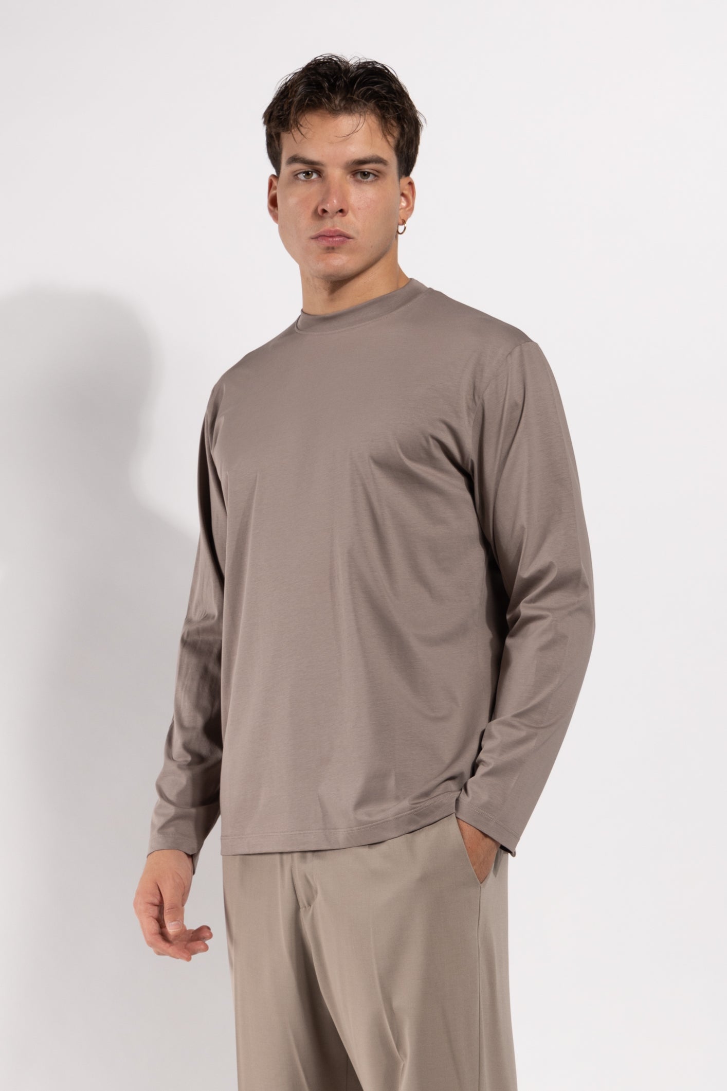 T-shirt Gavroche a manica lunga in cotone mercerizzato