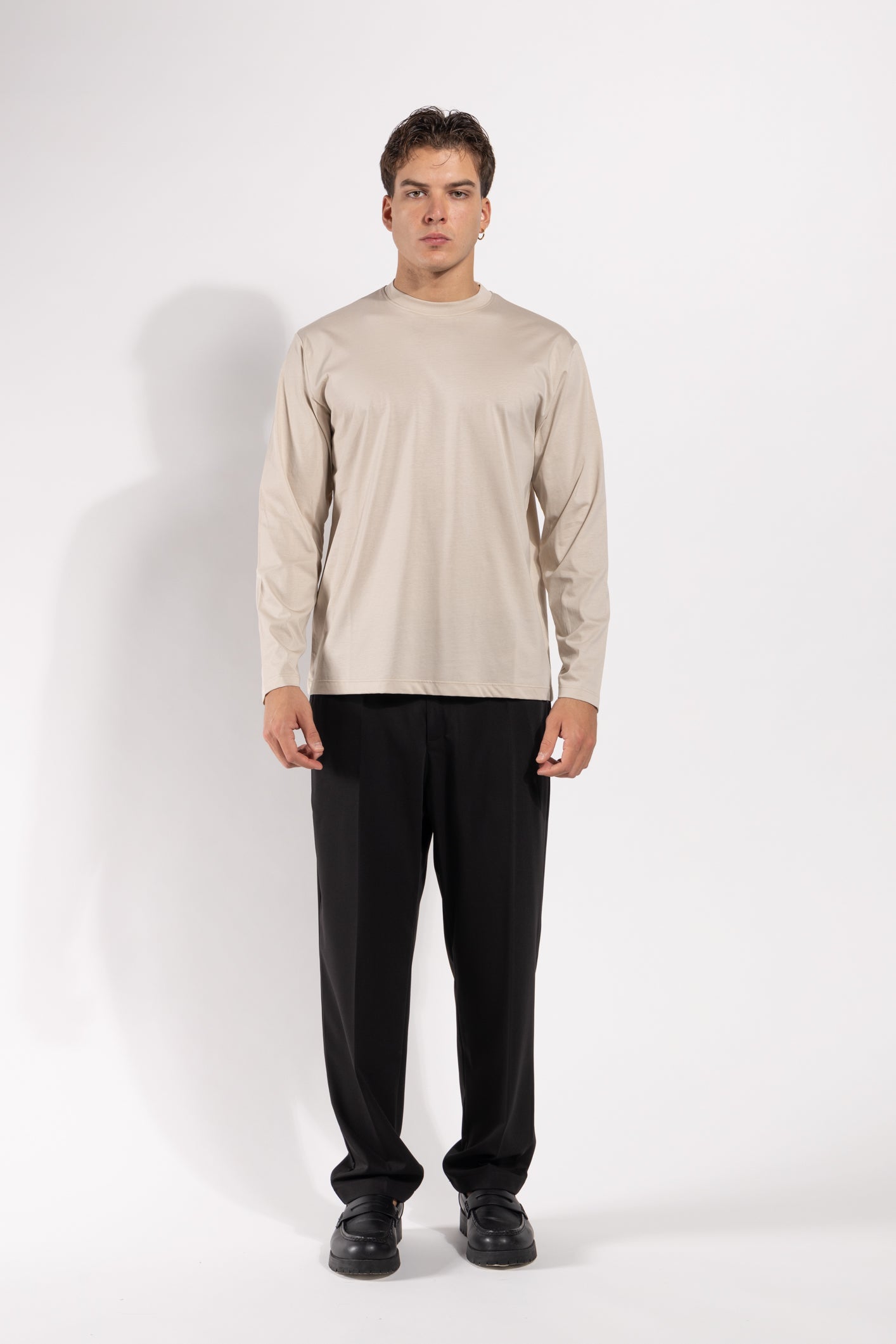 T-shirt Gavroche a manica lunga in cotone mercerizzato