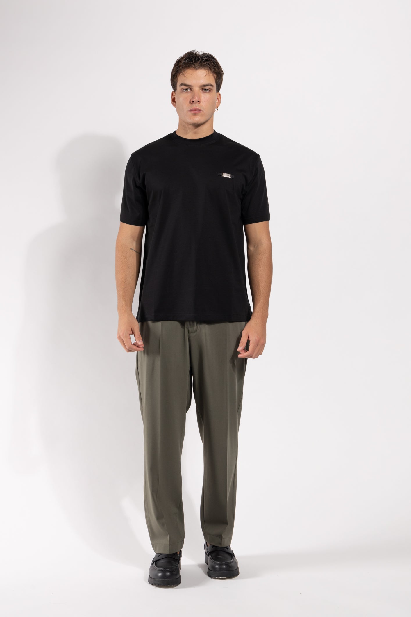 T-shirt Gavroche in cotone mercerizzato con targhetta applicata