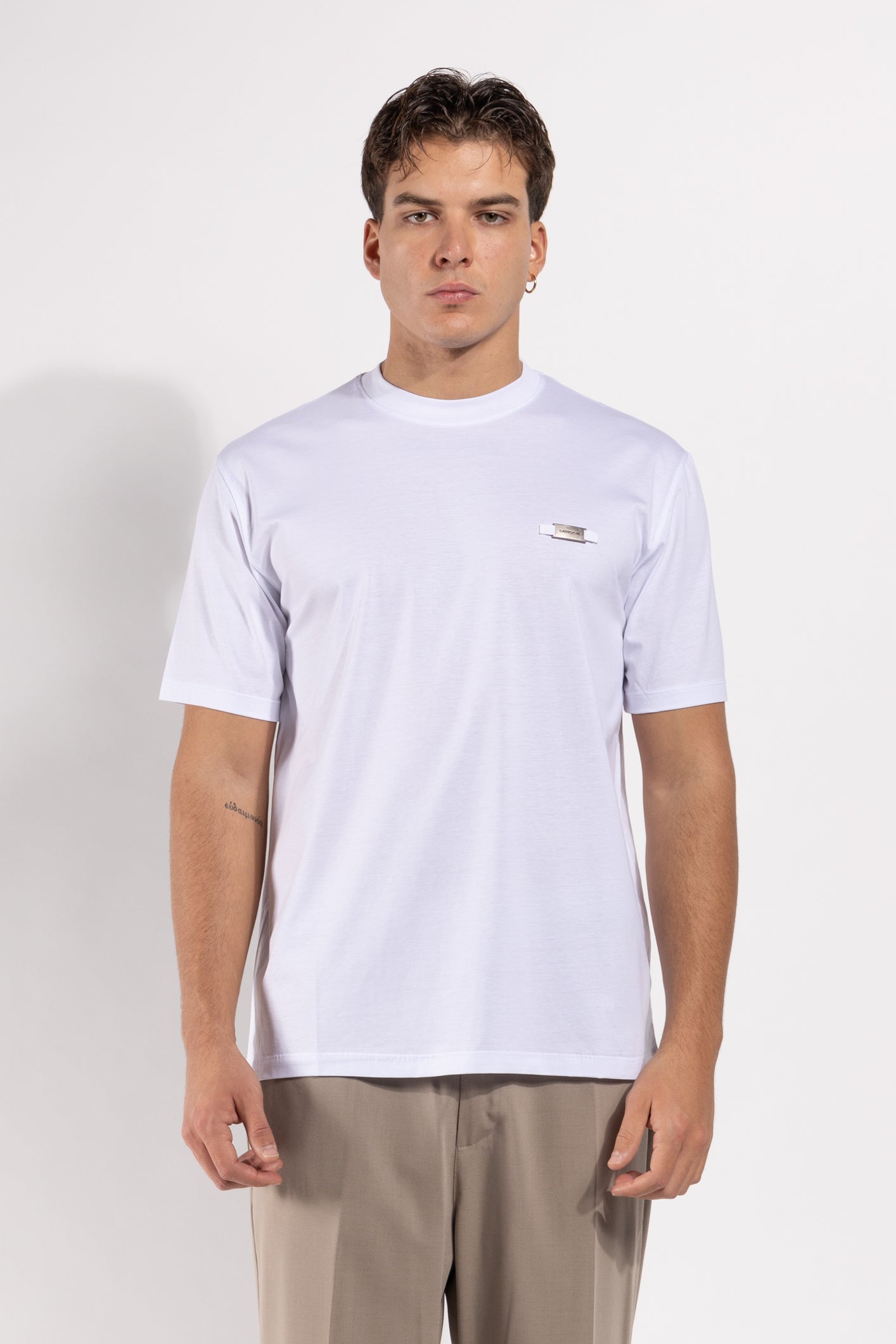 T-shirt Gavroche in cotone mercerizzato con targhetta applicata