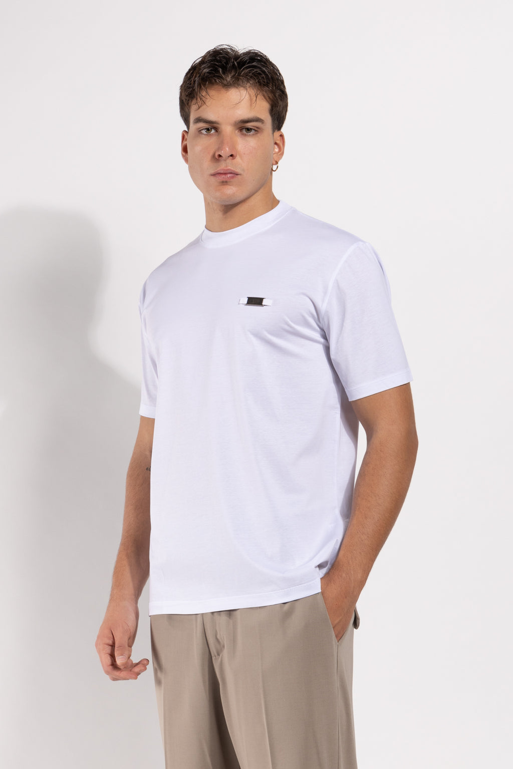 T-shirt Gavroche in cotone mercerizzato con targhetta applicata